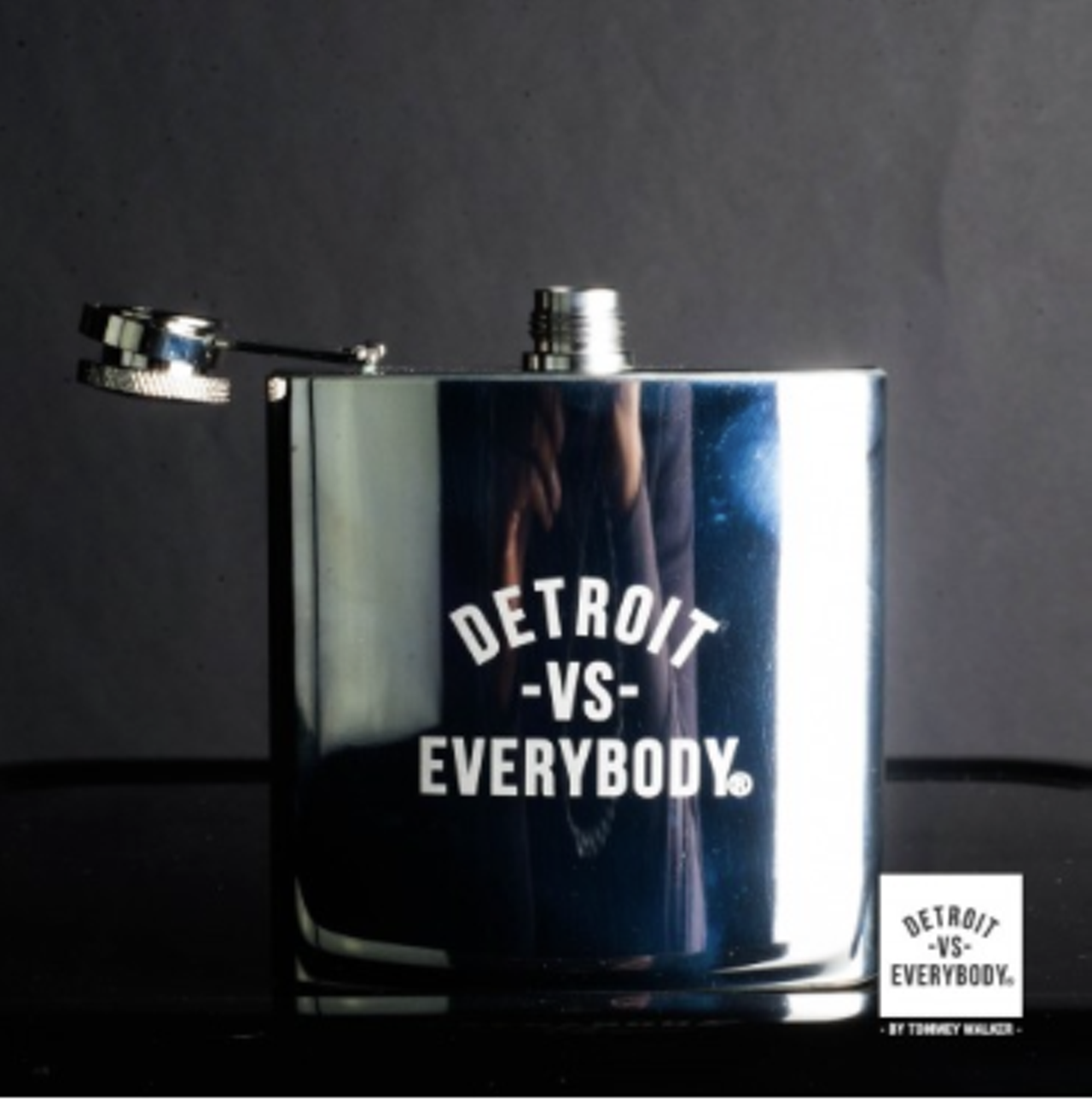 Detroit vs Everybody flask -- Give him the chance to show his local pride with this very practical gift. $44.99 (Detroit vs Everybody)