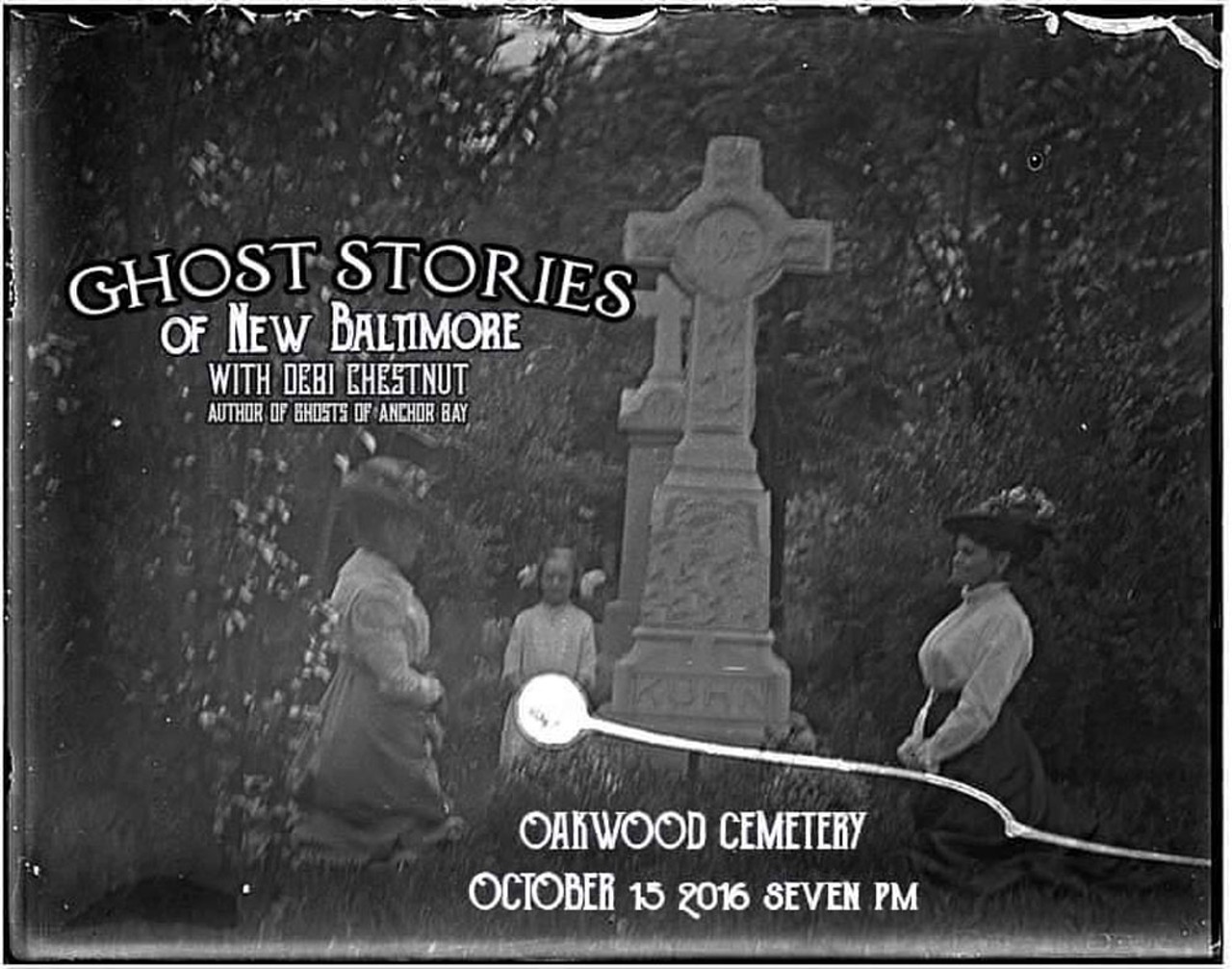 Ghost Stories of New Baltimore
So this one isn&#146;t a tour, but author Debi Chestnut will be reading from her book Ghosts of Anchor Bay in the oldest cemetery in New Baltimore under a full moon. So yeah...this is about to creepy. Saturday, October 15 @ Oakwood Cemetery. $5 admission. https://www.facebook.com/events/164262017355987/