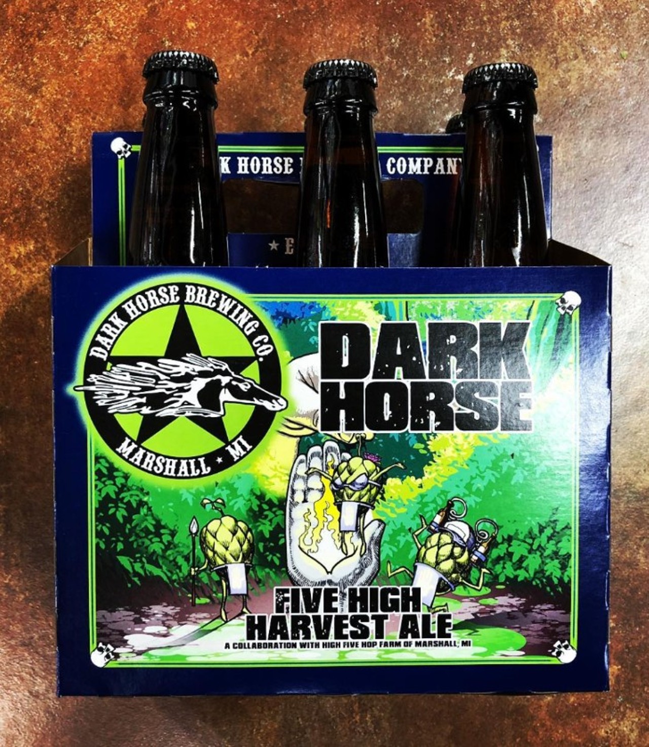 Dark Horse&#146;s Five High Harvest Ale
Marshall - 6%
This hop-heavy IPA blends Cascade, Chinook, and Challenger hops using a wet hop method making this brew super juicy.
Photo courtesy of @beer.world