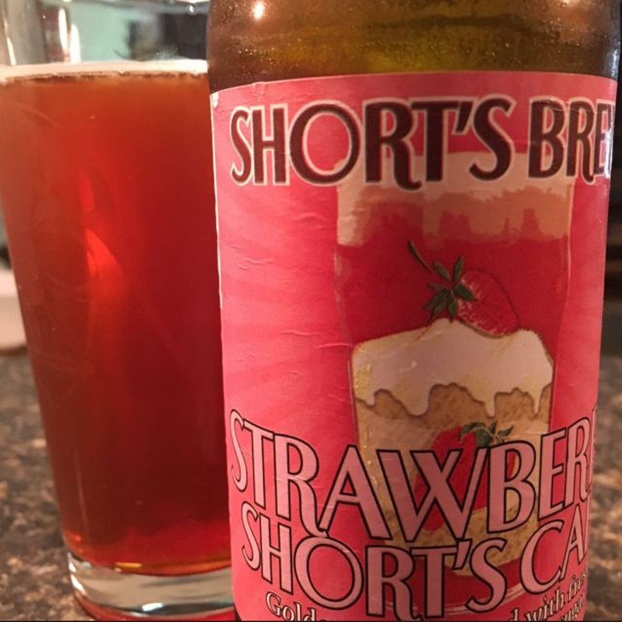 Strawberry Short cake
ABV: 5.0% 
Strawberry Short's Cake is obviously a fruity beer that tastes just like a strawberry shortcake, and probably half the calories.