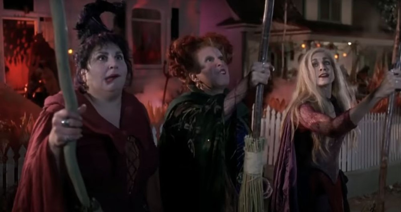 Hocus Pocus 
Friday, Oct. 30, 8 p.m.; Redford Theatre, 17360 Lahser Rd., Detroit; 313-537-2560; redfordtheatre.com; Tickets are $10.
Bippity-boppity boo-ya. Halloween means one thing: The Sanderson Sisters are ready to light the Black Flame Candle ablaze for one more chance at life as joyless witches. The 1993 classic, Hocus Pocus starring Bette Midler, Sarah Jessica Parker, Kathy Najimy, and a young Thora Birch, has had a resurrection of sorts in recent years and it might have everything to do with, well, everything. The movie slaps, including a buck-toothed Midler&#146;s unforgettable performance of  &#147;I Put a Spell On You.&#148;  The historic Redford Theatre is hosting a Halloween Eve screening of the family-friendly classic for one night only.  
Photo via  screengrab/YouTube