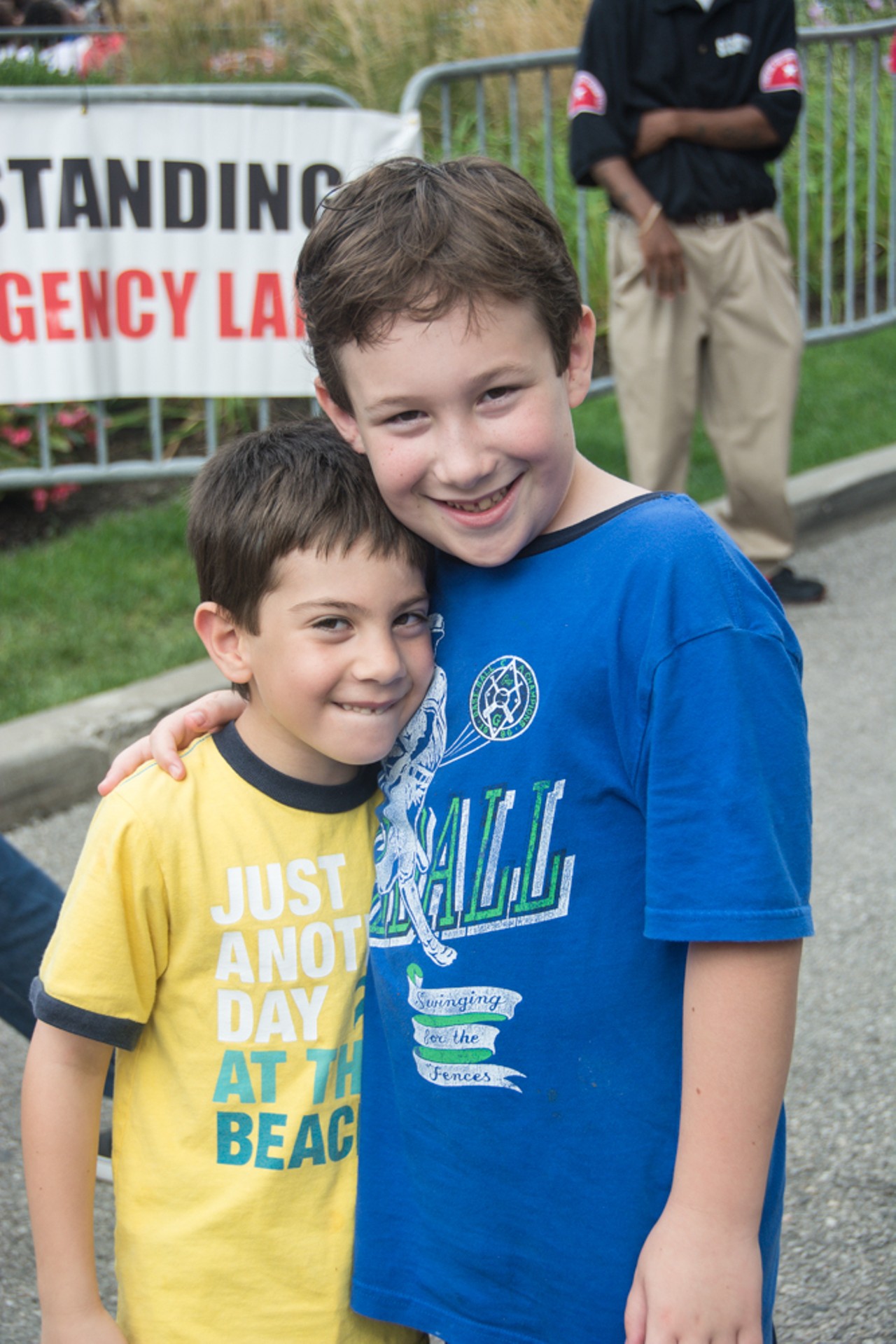AJ takes a break from dancing to pose with his brother, Evan.