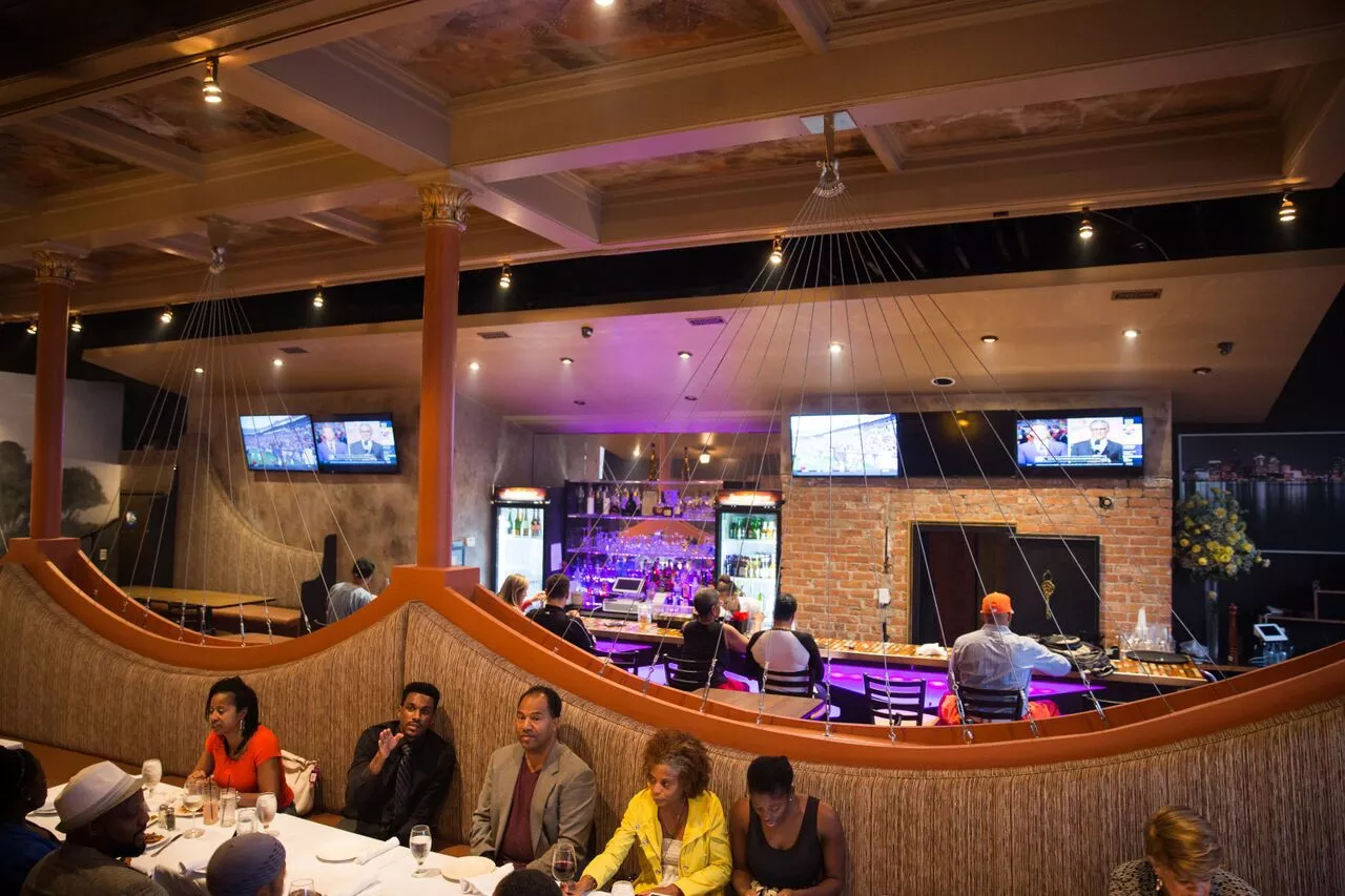 The Bridge, 6730 E Jefferson Ave. This relatively newer, swanky spot opened was launched last year by Alicia Strong and Zamarr Woods. The place adds a bright spot on an otherwise meh stretch of East Jefferson. Drink specials are plentiful, the New American menu is approachable, oh and Sunday brunch. (Photo by Jenna Belevender)