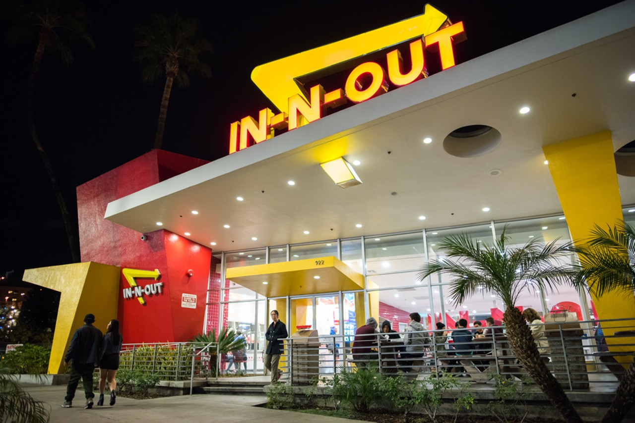 In-N-Out
This California-based burger shack is known as a celebrity favorite &#151; Hilary Swank famously celebrated an Oscar win by smashing one of their sandwiches. Like all great fast food joints, you can get a burger, fries, and a milkshake &#151; you just can't get them in Michigan. 
Photo via Shutterstock.com.