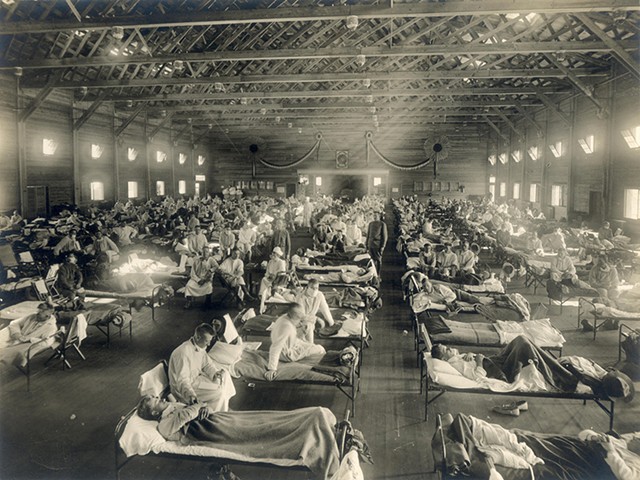 A hospital in Kansas during the Spanish flu epidemic in 1918.