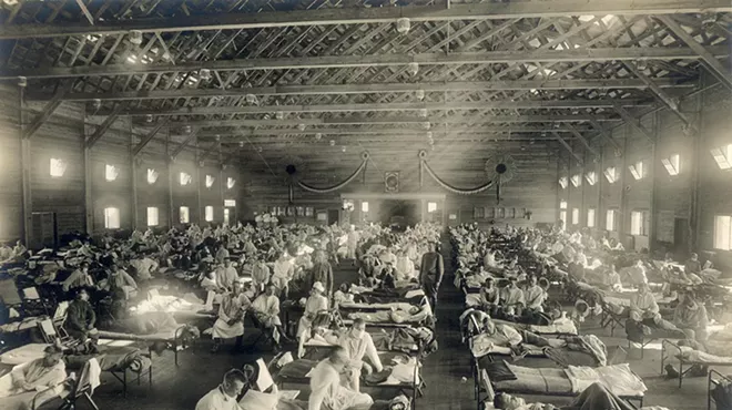 A hospital in Kansas during the Spanish flu epidemic in 1918.