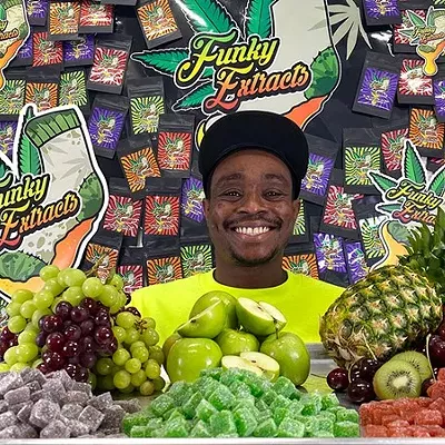 Funky Extracts    pincanna.com    When Detroit native Jujuan "Funk" Coleman came up with a logo for his cannabis company Funky Extracts, he picked a smelly sock. "When you speak of cannabis, 'funk' is good," he says. "So I correlated 'funk' with the quality of our products." Coleman doesn't shy away from the, let's say, dank aspect of marijuana. Once he started making cannabis-infused gummies, he decided to use full spectrum cannabis oil as opposed to a cannabis oil distillate. That means his gummies have more of a cannabis taste, but the effects last longer. Made with a partnership with Farmington Hills-based Pincanna at their facility in Pinconning, the products are available only for medical marijuana customers for now. His initial offerings include fruit punch, orange, green apple strawberry, and grape flavors, with more on the way, "but I want to save the best for last," he says. For now, his products are carried at Gage Cannabis Co. stores across the state, at the Pincanna Market in Kalkaska, and Green Genie and Green Pharm in Detroit.    Photo via Funky Extracts
