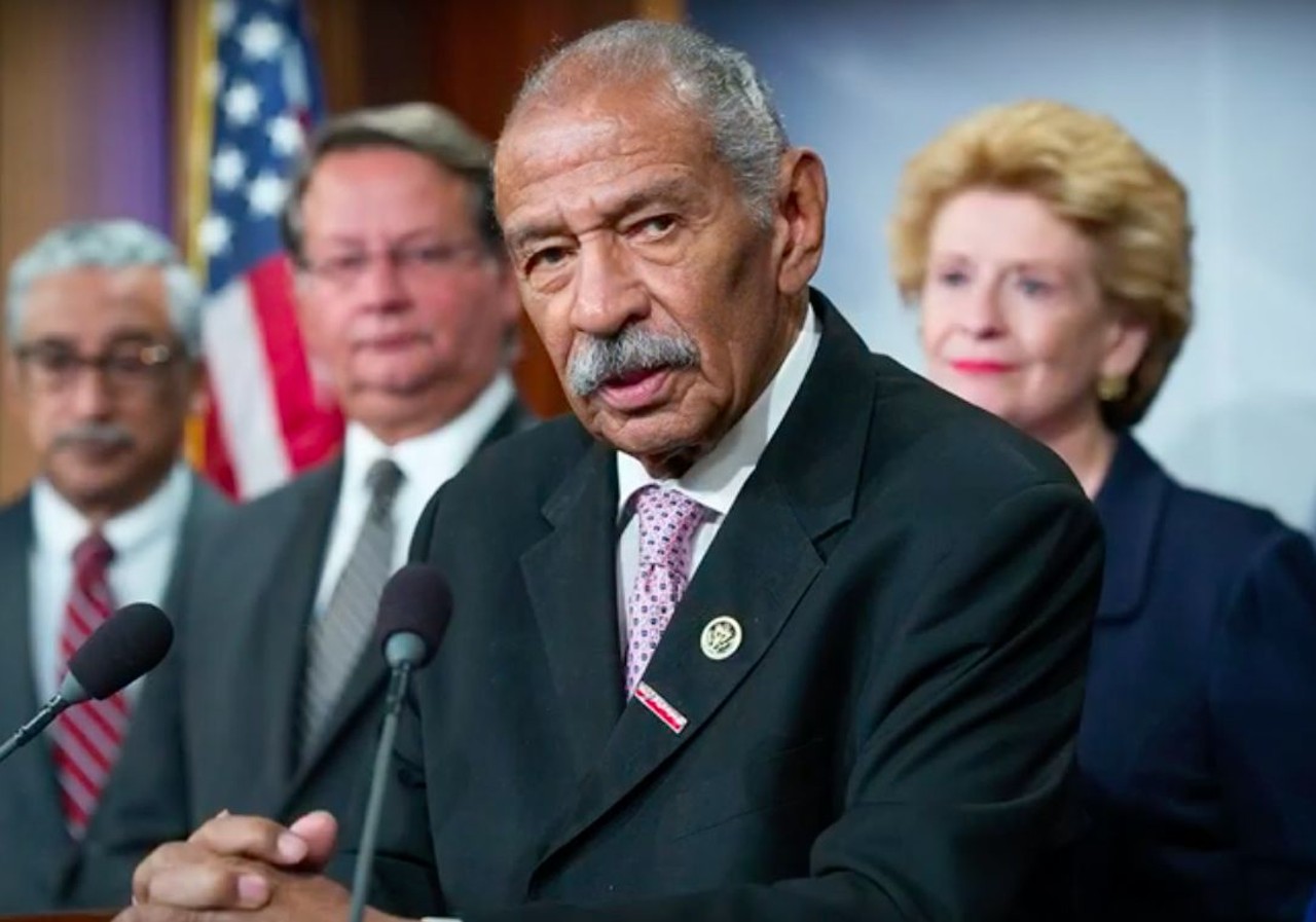 John Conyers
Politician, longest Black member serving in U.S. Congress, civil rights activist
Northwestern High School
Born and raised in Detroit, John Conyers served as a Michigan Representative for almost 40 years, co-founded the Congressional Black Caucus, and was a civil rights activist. He died of natural causes in October 2019.
Photo via Screengrab / YouTube