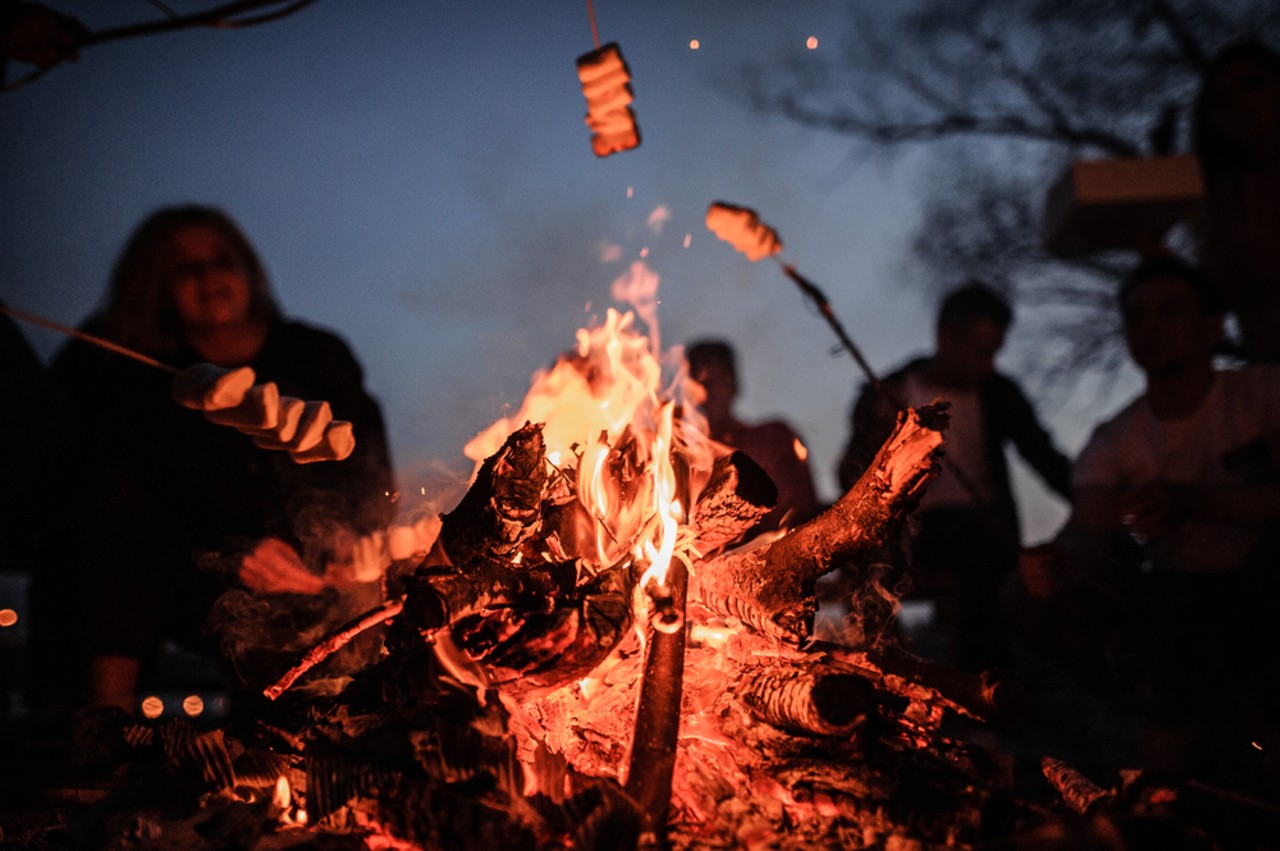 Have a bonfire
If you’ve got a backyard, set up a bonfire pit, get some firewood, and crack open some Oberons with friends around the flames. Plus, you can do this all summer long, and well into the autumn and beyond, too.