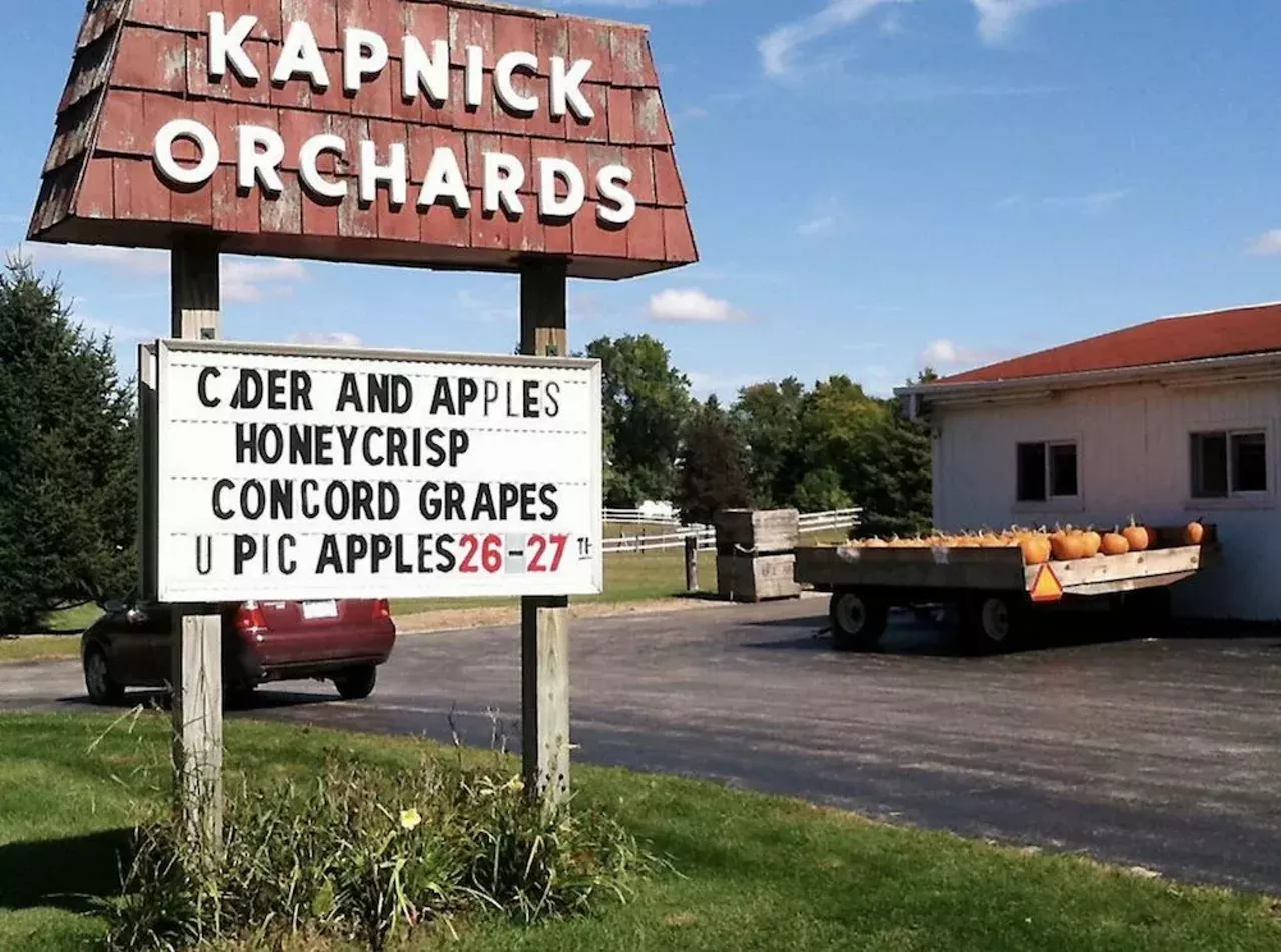Kapnick Orchards 4245 Rogers Hwy., Britton; 517-423-7419; stonycreekorchard.com Opened in 1958, Kapnick Orchards has its own product line, bakery, and cider mill. And for all you pumpkin freaks out there, of which we know there are many, you can pick your own. Not into pumps? You can pick apples, too, and sweet cherries, blueberries, peaches, tart cherries, and peaches, when in season. Photo via Kapnick Orchards/Facebook