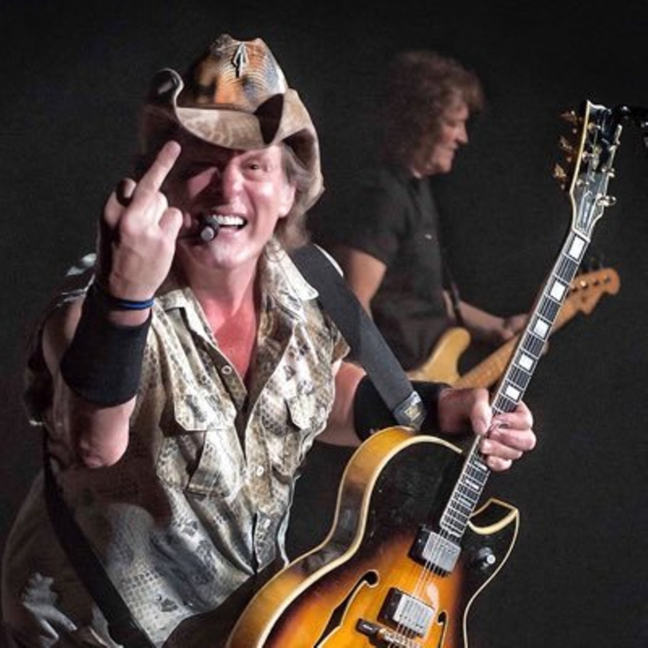 Ted Nugent
Photo via Twitter
Ted Nugent is a rock singer-songwriter from Detroit who is also known for his sharply conservative views and outspoken support for gun ownership rights. During an inflammatory onstage rant in 2007 notably called on Barack Obama to &#147;suck on [his] machine gun.&#148; 
cameo.com/tednugent