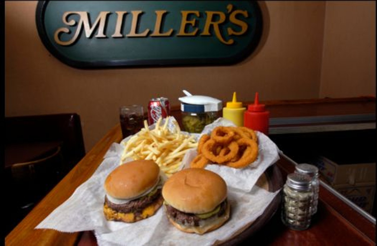 Miller&#146;s Bar 
23700 Michigan Ave., Dearborn; 313-565-2577 
Voted Best Burger of 2017 by Metro Times for Wayne County and Channel Four&#146;s Best Burger of 2016, Miller&#146;s has a reputation among locals for their stripped-down burgers. Don&#146;t come to Miller&#146;s if you&#146;re looking for an Instagram-friendly burger packed with all the bells and whistles. The award-winning burgers are famous for a decidedly back-to-basics style. The only thing the waiter asks when you order a burger is if you want cheese &#151; pickles and onions come separately, but the tender meat and fresh ingredients make the burger.   
Photo via Millersbar.com 