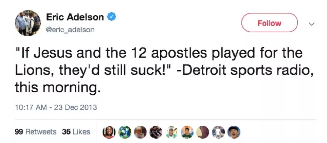 Jesus though? Tough critic we got here.&nbsp; @eric_adelson / Twitter