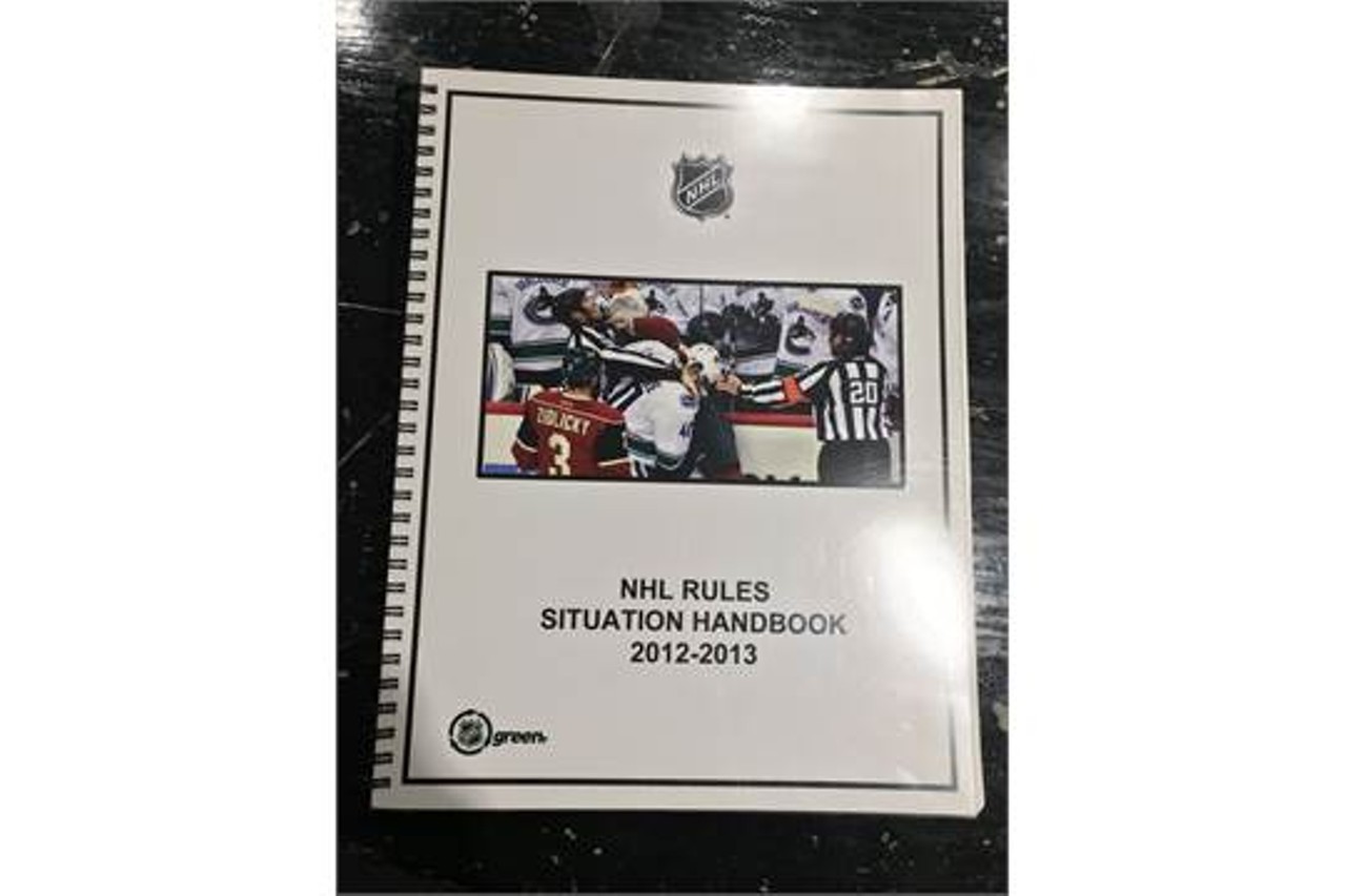2012-2013 NHL rules situation handbook.