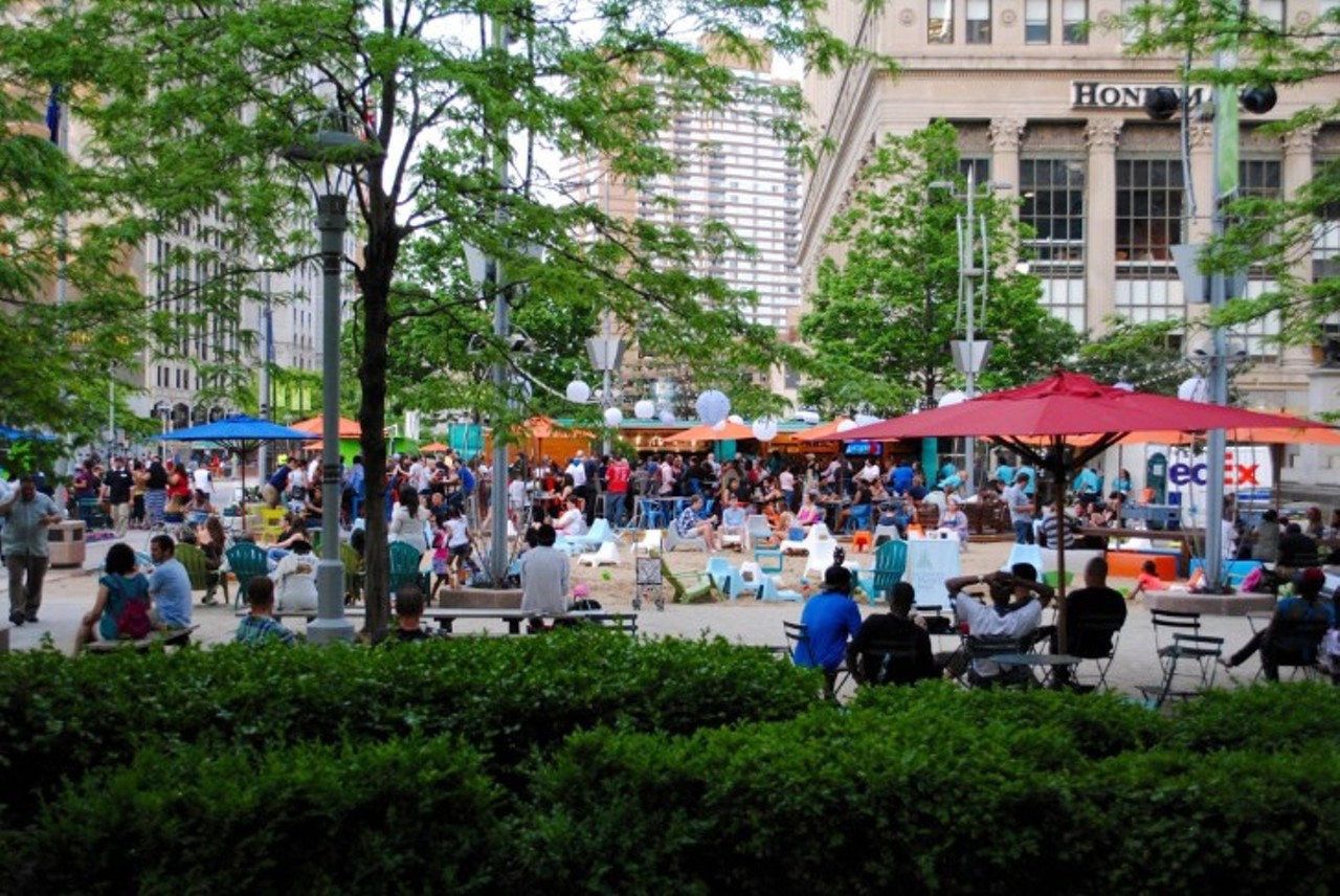 Campus Martius
800 Woodward Ave., Detroit  
An urban beach oasis awaits you in the heart of downtown Detroit. Build sandcastles in Campus Martius and snag some grub from local food trucks. 
Photo by Campus Martius Facebook