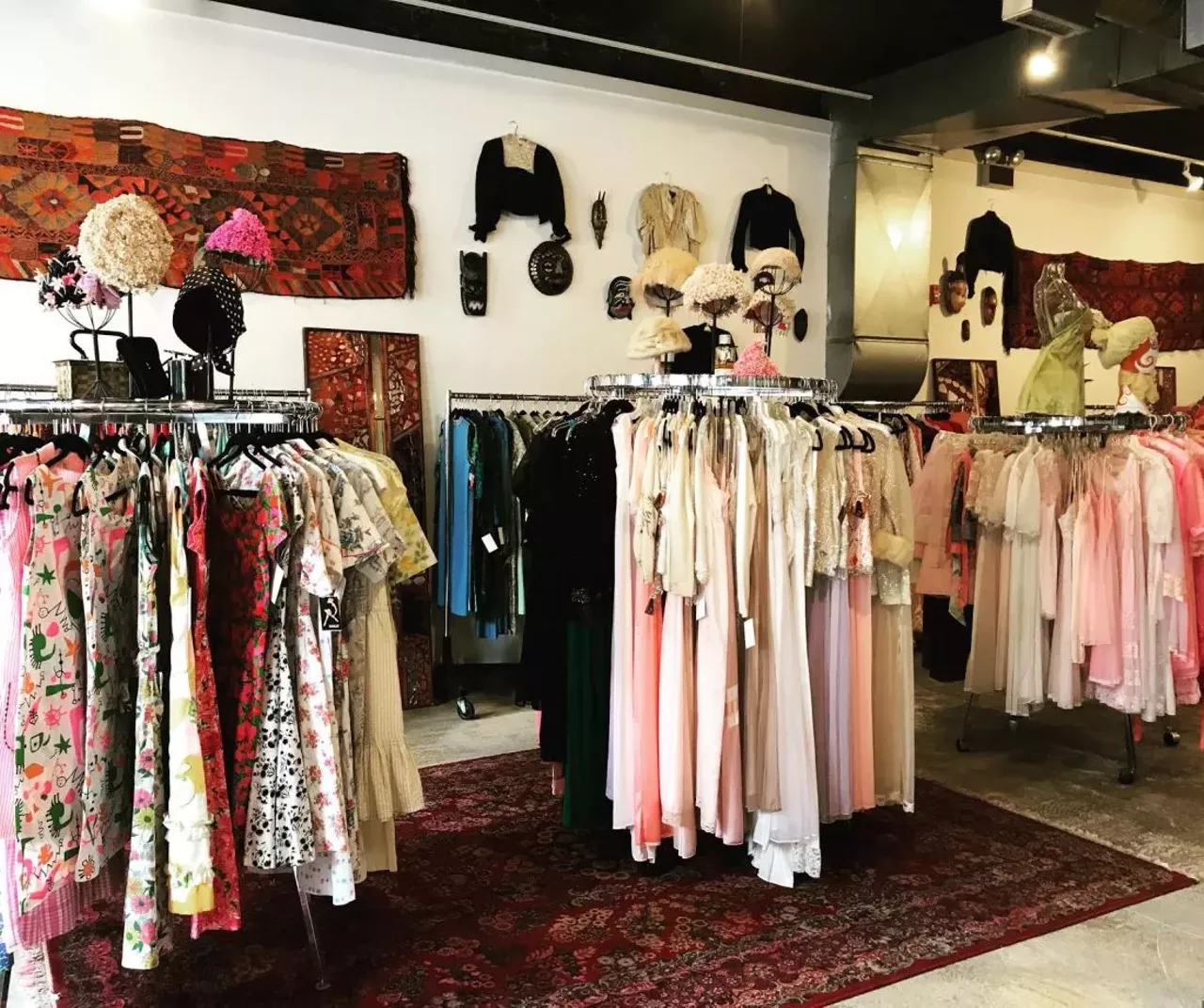  Virgie Geroux Vintage 7 North Saginaw St Suite 2C, Pontiac; 248-255-5039 Perhaps one of the most impressive collections of designer vintage in the state, Virgie Geroux&#146;s frothy dresses will have your mouth watering for yesteryear. Overwhelmed? Ask store owner Kelly Sykes to style you and you won't be sorry. Courtesy photo.