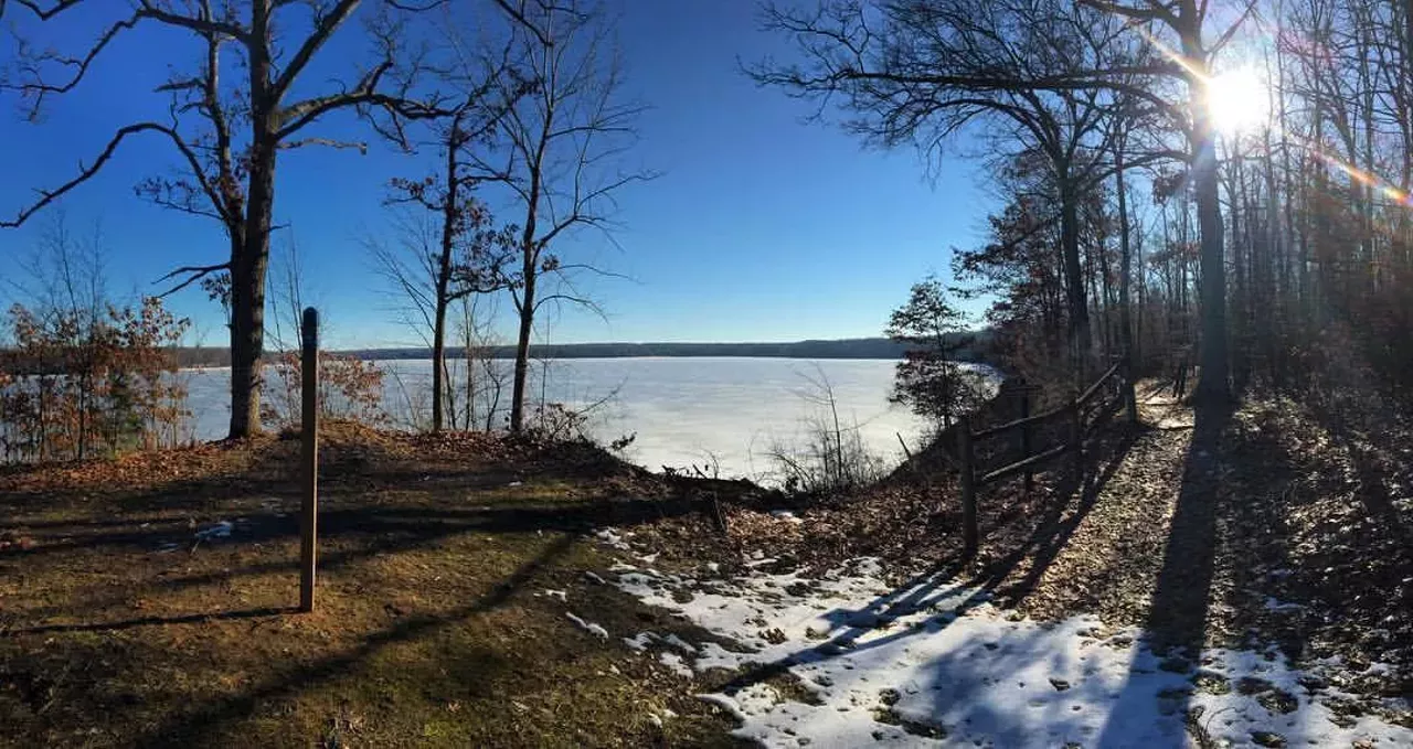 Newaygo State Park 2793 Beech Street, Newaygo; 231-856-4452 Newaygo State Park &#151; located about three hours west of Detroit &#151; is a 99-site rustic campground set atop 20-foot embankments overlooking the Hardy Dam Pond, a beautiful six-mile flooding of the Muskegon River perfect for boating and fishing. The sites also offers picnic tables and fire rings. Photo via Instagram, @madison_mach