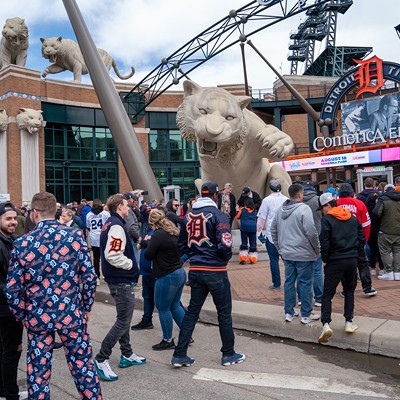 Tigers Opening DayAh, Opening Day in Detroit: It’s like a spring mating ritual that always ends in public drunkenness, urination, and obscene amounts of litter. Oh, and there’s a baseball game, too.