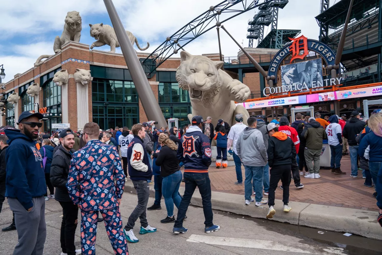 Tigers Opening Day Ah, Opening Day in Detroit: It’s like a spring mating ritual that always ends in public drunkenness, urination, and obscene amounts of litter. Oh, and there’s a baseball game, too.