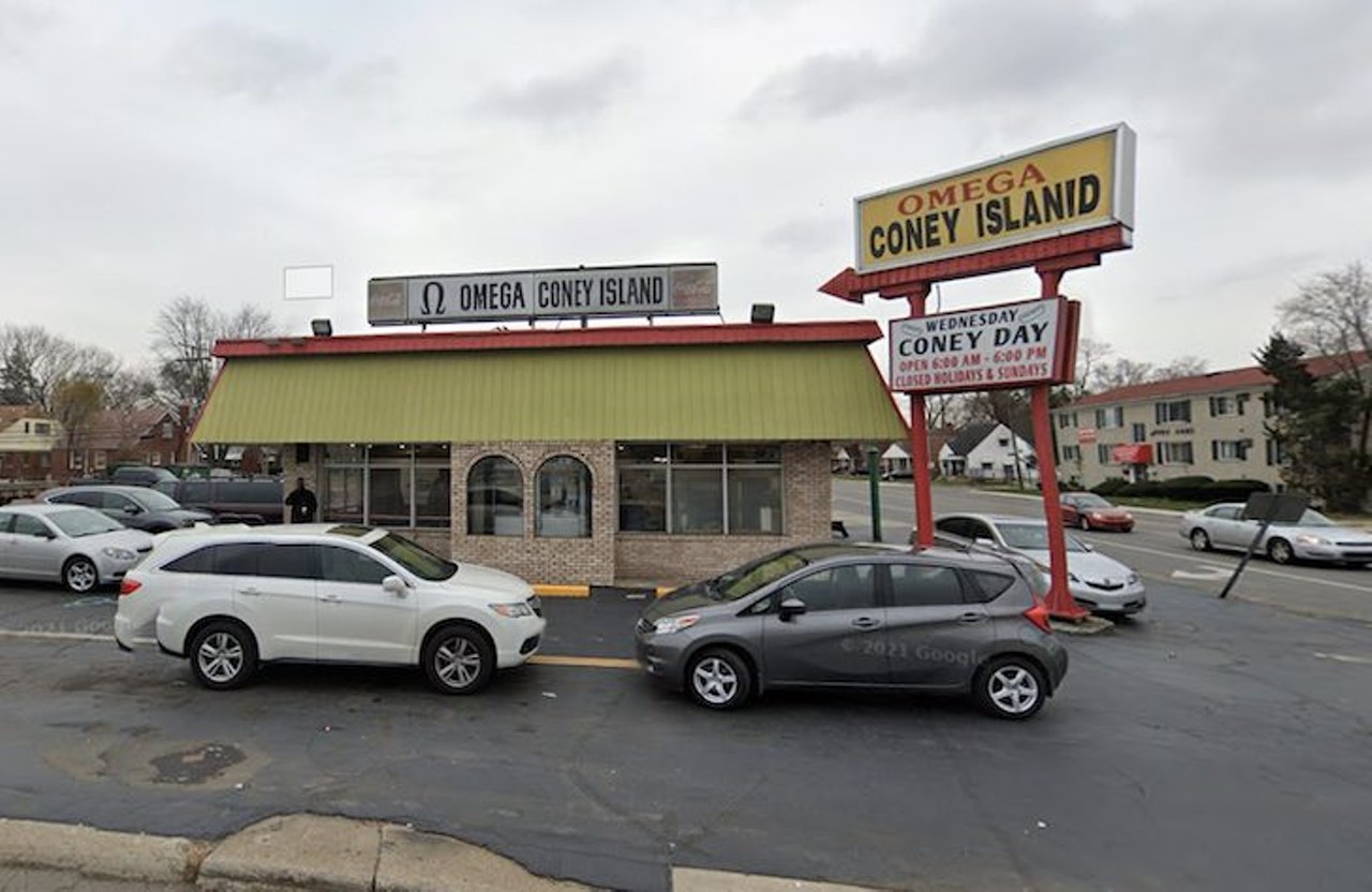 Omega Coney Island
9500 Greenfield Rd., Detroit; 313-836-1081
This Westside coney island is one of the rare coneys that aren't 24 hours, but no worries, Omega opens at 6 a.m. just in time for you to grab a breakfast. 
Photo via Google Maps