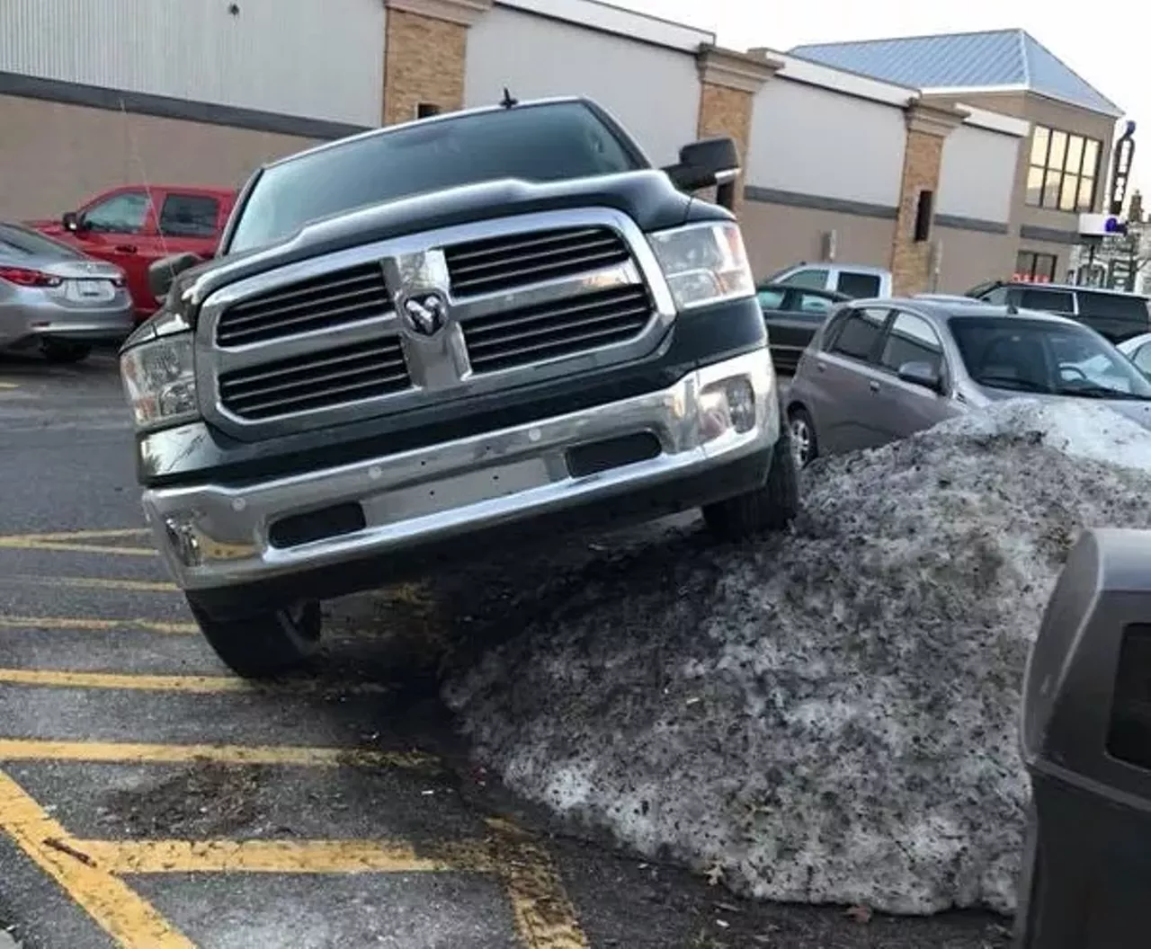  Parking spaces become snow banks The plow trucks have to pile the snow somewhere, giving us less parking spaces but more mounds of snow. If we need to climb the highest mountain of snow to park, then so be it. MT file photo 