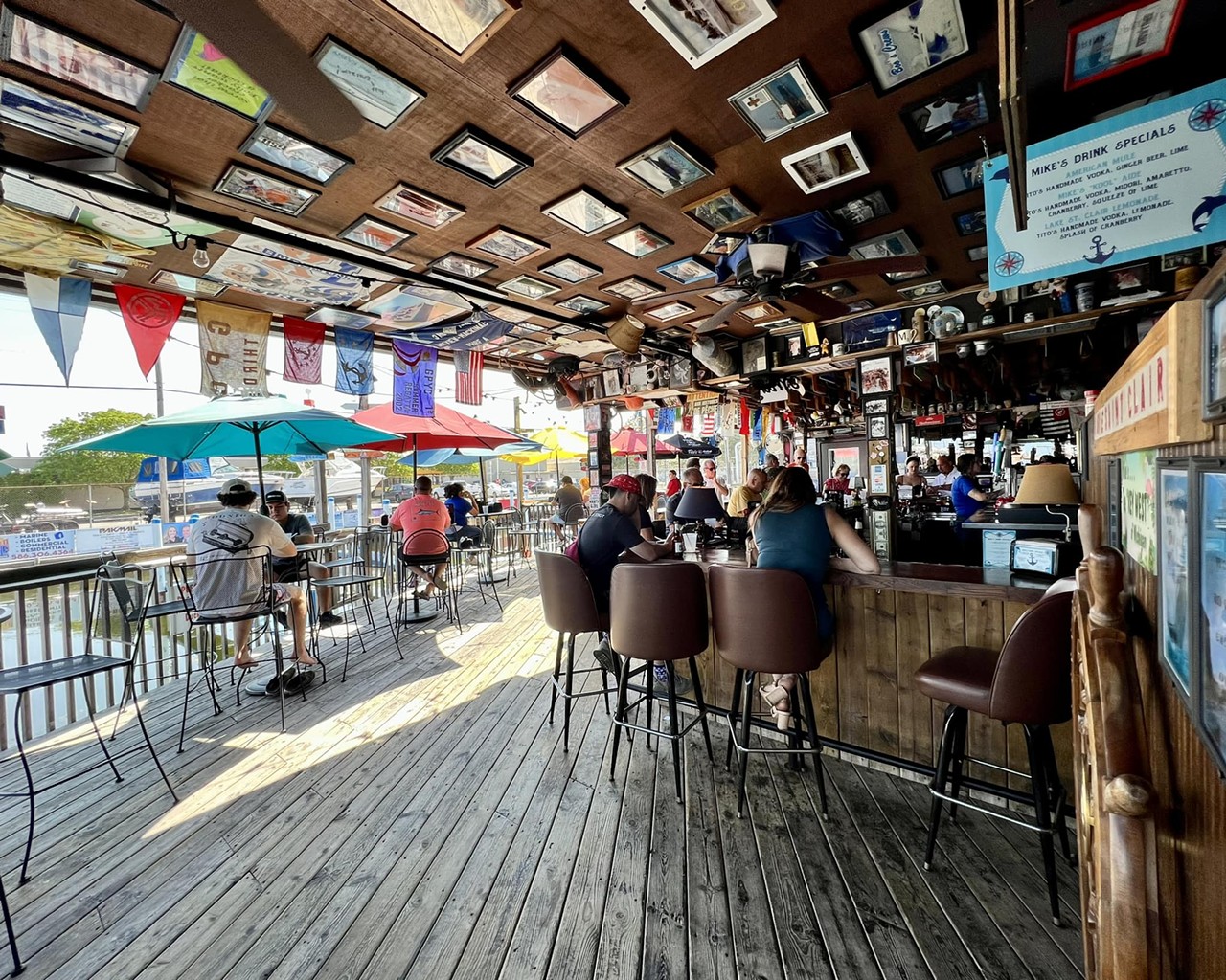 Mike’s on the Water
24600 Jefferson Ave., St. Clair Shores; 586-872-2630; mikesonthewater.com
This waterfront bar boasts beautiful views of Lake St. Clair. It takes its nautical theme to the next level — see the “wall of beards.”