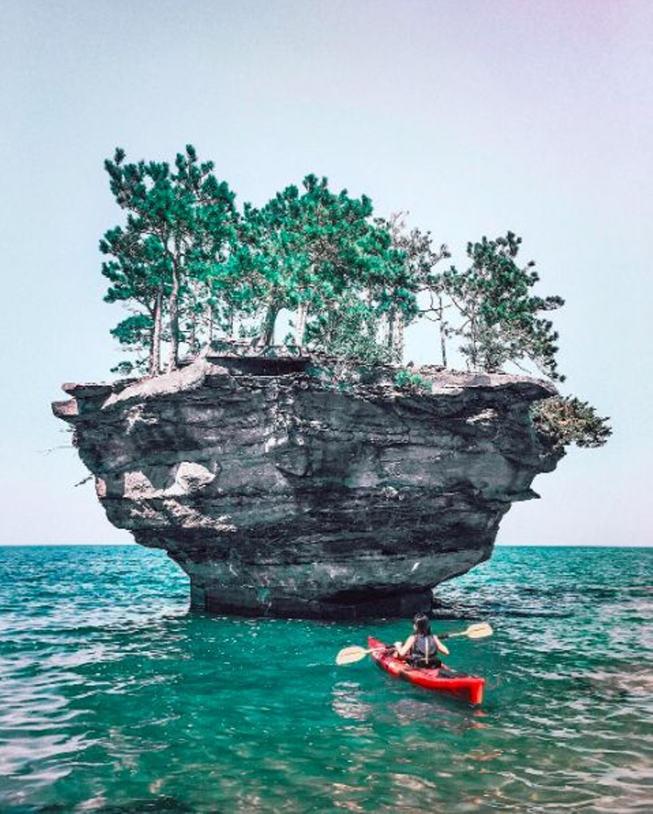 Turnip Rock, Port Austin
A 7 mile out-and-back kayak trip on Lake Huron takes visitors straight to this natural anomaly. As topsy-turvy as it may appear, we promise the stunning fixture won&#146;t come crashing down on you.
Photo via IG user @jaglever