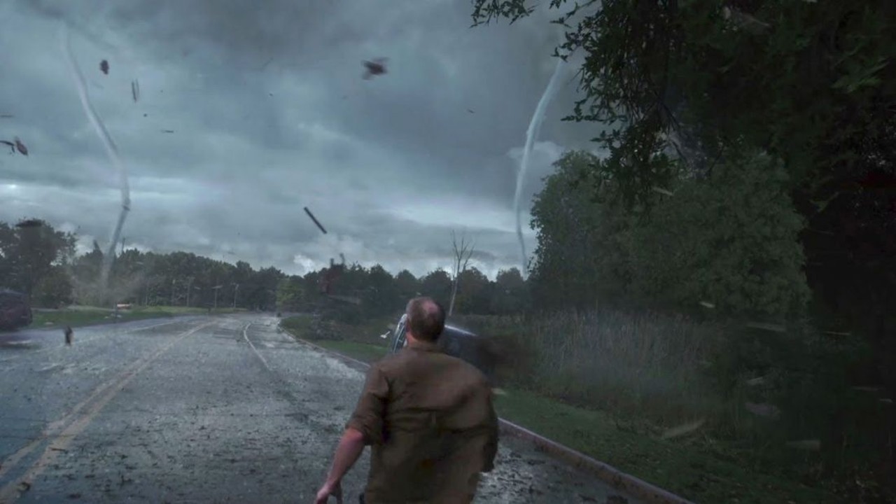 Into the Storm (2014)
A disaster movie about a rash of tornadoes striking the fictional town of Silverton, Okla., the movie was filmed in Detroit, Rochester, Auburn Hills, and Oakland Charter Township. According to the Motion Picture Association of America, director Steven Quale chose Michigan as a filming location because it is geographically flat and similar to the Tornado Alley states, but also because of the state&#146;s film tax incentives. For the movie, the production crew transformed Oakview Middle School into a disaster zone, with Principal John Bernia describing to the Oakland Press how the crew put &#147;mud on the walls, debris everywhere, and cars flipped over in our parking lot.&#148;
Photo via Warner Bros. Productions