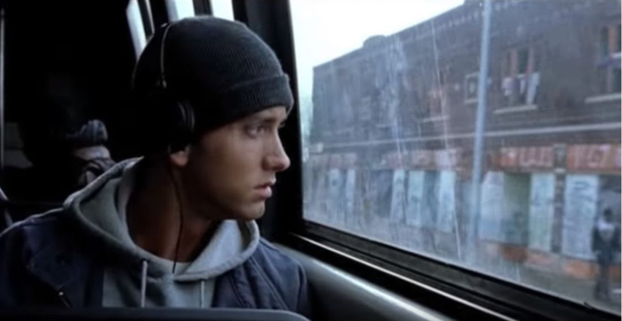 8 Mile (2002)
Kudos to Eminem for convincing Hollywood to film this thinly veiled quasi-autobiography about his rise in Detroit&#146;s hip-hop scene in the place where it all went down. (&#147;Filmed on location in the 313&#148; as the ending credits proudly proclaim.) Not only does the movie feature a number of notable Motor City locations (peep the Michigan Building&#146;s ruin porn parking garage and a glimpse inside the long-demolished Chin Tiki), but it also brought colorful local characters like Miz Korona, Proof, and Obie Trice to the big screen. Fun fact: The rap battle scenes at the Shelter were not shot at the real Shelter, but rather a re-created set elsewhere in Detroit.
Photo via Universal Pictures