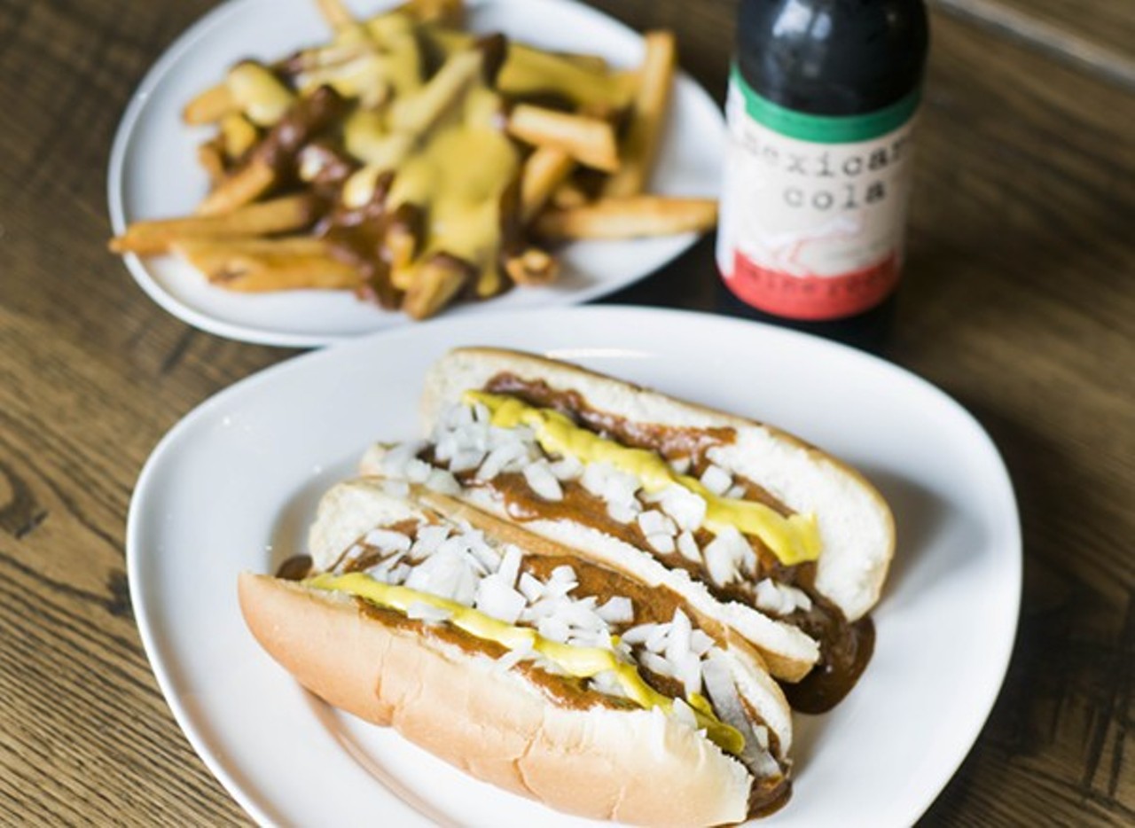 Vegan Coney Dog
Chili Mustard Onions
3411 Brush St., Detroit
Prior to opening Chili Mustard Onions, owner Pete LaCombe asked himself, &#147;What&#146;s the ballsiest thing you could do in Detroit?&#148; Lo and behold, we now have a vegan coney dog. Regardless of what you might be thinking, it&#146;s 2019, and it&#146;s time to respect and support vegan food spots. This vegan coney dog is giving plant-based Detroiters the opportunity to take their taste buds back to their roots. There&#146;s nostalgia in ordering a meal that can teleport you back to the 11 p.m. runs to the local coney for the post-football game sloppy dog. Same concept, made with plants. 
Photo via  Tom Perkins 