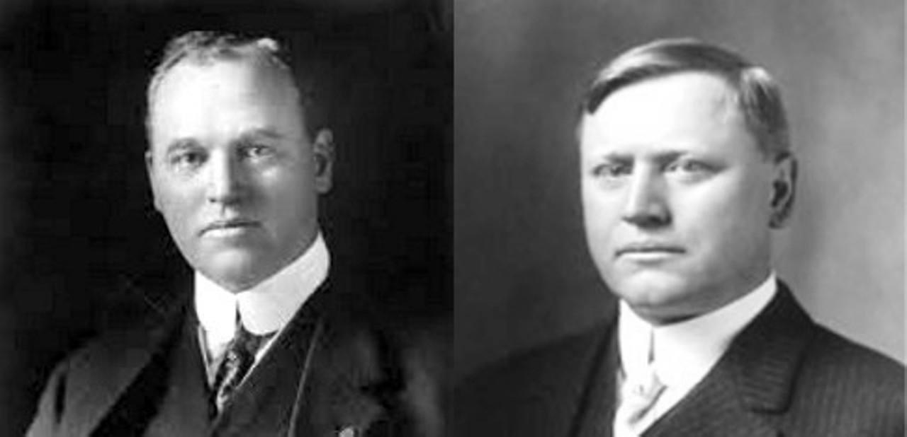 Dodge Brothers
John and Horace Dodge founded the Dodge Brothers Company in 1900. The company began as a supplier for Ford Motor Company, and later the brothers began producing automobiles under their own name. John (right) and Horace (left) both died in 1920 after contracting influenza and pneumonia in New York during the flu pandemic of 1918. They were buried in Detroit&#146;s Woodlawn cemetery.
Photo of Horace Dodge via Jbarta / Wikimedia Commons
Photo of John Dodge via Jbarta / Wikimedia Commons