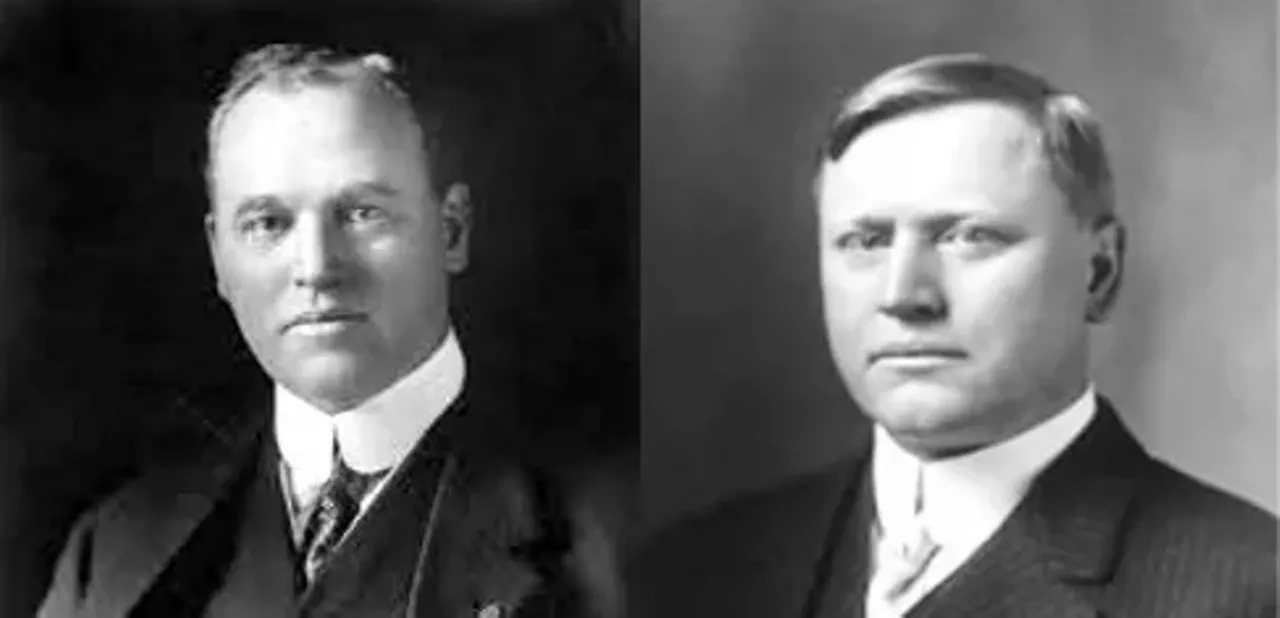 Dodge Brothers John and Horace Dodge founded the Dodge Brothers Company in 1900. The company began as a supplier for Ford Motor Company, and later the brothers began producing automobiles under their own name. John (right) and Horace (left) both died in 1920 after contracting influenza and pneumonia in New York during the flu pandemic of 1918. They were buried in Detroit&#146;s Woodlawn cemetery. Photo of Horace Dodge via Jbarta / Wikimedia Commons Photo of John Dodge via Jbarta / Wikimedia Commons