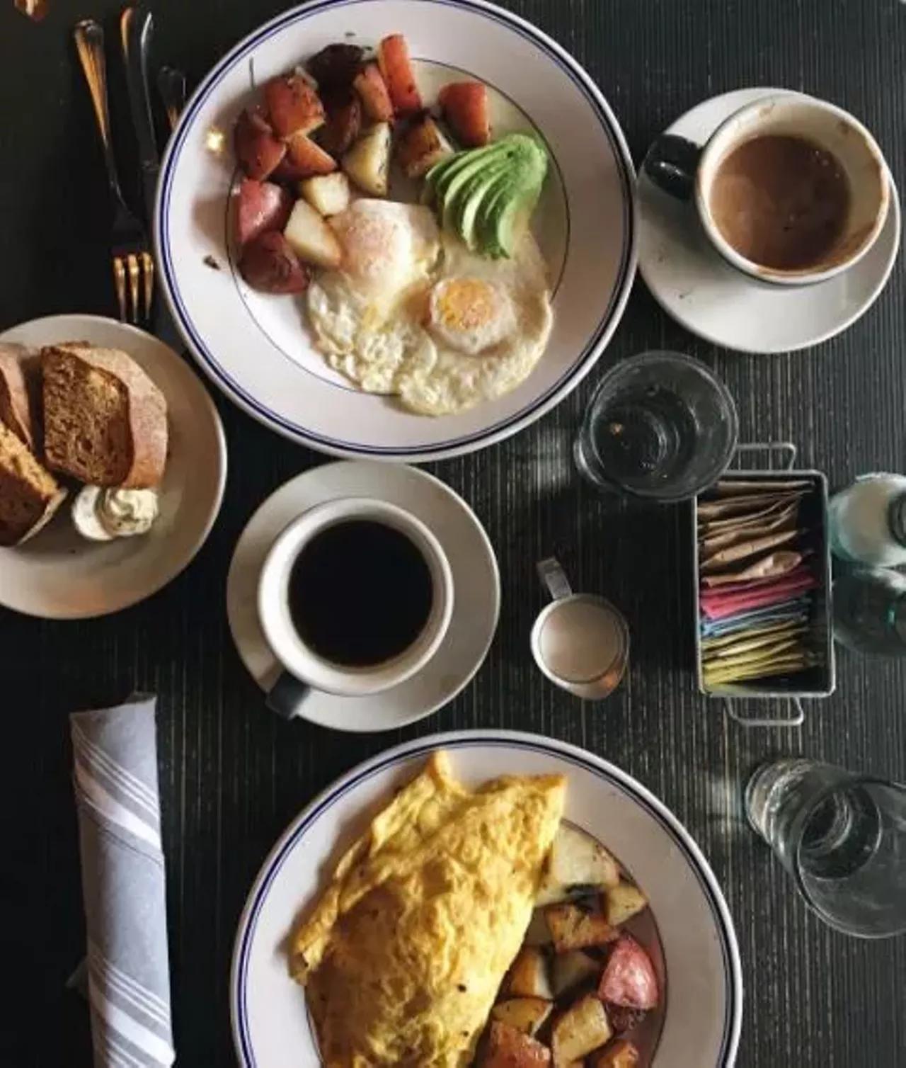 Too much of a good thing: Caf&eacute; Zola 112 W. Washington St., Ann Arbor; 734-769-2020: The brunch menu at this popular Ann Arbor spot can be intimidating, with multiple pages of dozens of options, all of them safe bets &#151; including crepes, omelets, a Monte Cristo, and plenty of ethnic options, such as Turkish brunch (olives, cheeses, hard-boiled egg, and vegetarian dolmas). Brunch is served 7 a.m.-4 p.m. daily.