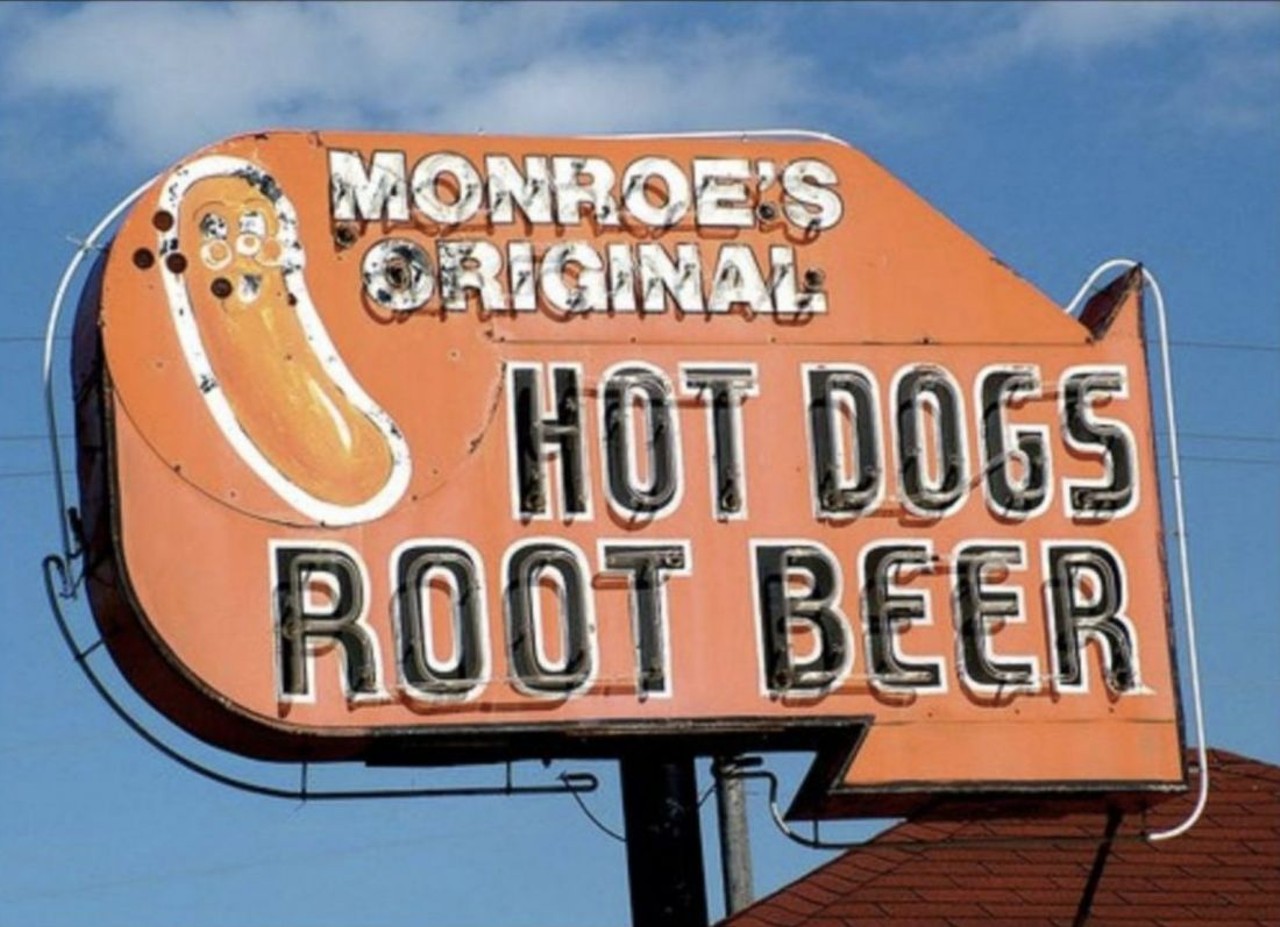 Monroe’s Original Hot Dog Drive-In
1111 W. Front St., Monroe; 734-241-1612
This spot has some history. It first started as an A&W restaurant more than 75 years ago, but broke from A&W when the company asked its franchises to start serving burgers. Monroe is a hot dog stand, not a burger stand, so its owner struck out on his own. To this day Monroe’s Original Hot Dog Drive-in remains a hot dog shop — no beef patties here. The menu offers a range of regular and foot-long dogs, chips, and beverages, and ownership reportedly intends to keep it that way.