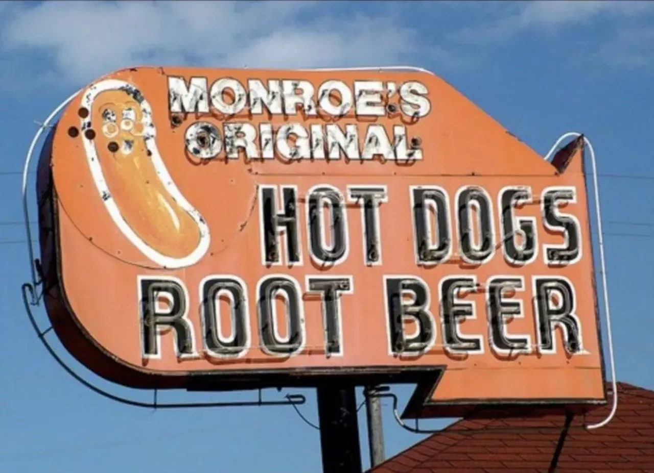 Monroe’s Original Hot Dog Drive-In 1111 W. Front St., Monroe; 734-241-1612 This spot has some history. It first started as an A&W restaurant more than 75 years ago, but broke from A&W when the company asked its franchises to start serving burgers. Monroe is a hot dog stand, not a burger stand, so its owner struck out on his own. To this day Monroe’s Original Hot Dog Drive-in remains a hot dog shop — no beef patties here. The menu offers a range of regular and foot-long dogs, chips, and beverages, and ownership reportedly intends to keep it that way.