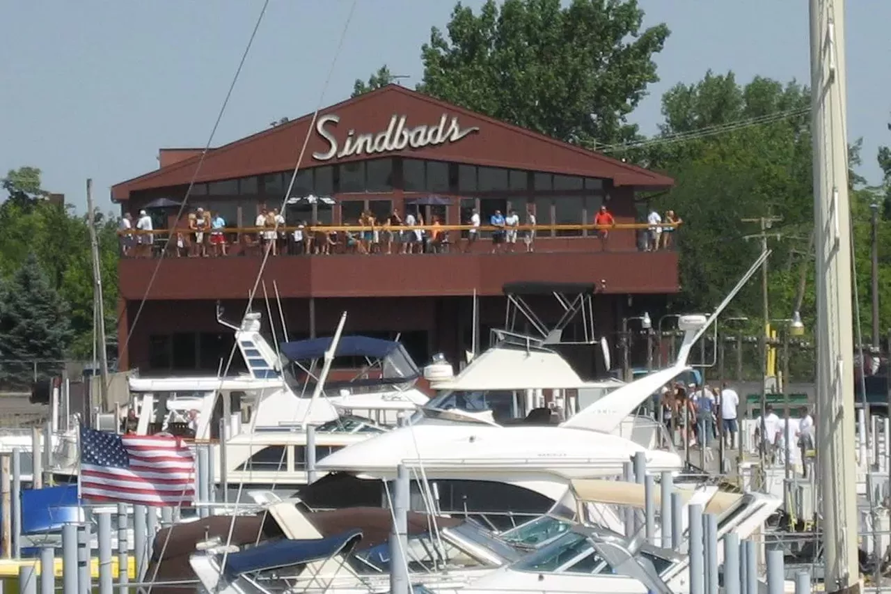 Sindbad’s Restaurant and Marina 100 Saint Clair St., Detroit; 313-822-7817; sinbads.com Located along the Detroit River, Sinbad’s was opened in 1949. The name recalls the fictional sailor from One Thousand and One Nights and restaurant menus and napkins feature classic mermaid illustrations. In 1998, Sinbad’s received a remodel for its 50th anniversary.