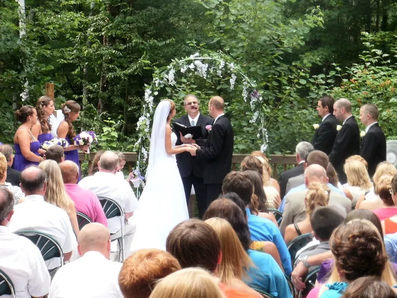 Pine River Nature Center: Nature-loving couples looking for a backdrop of pure green will find happiness in this rustic Goodells location. Located at 2585 Castor Rd, Goodells. Photo via Wishing Well Weddings