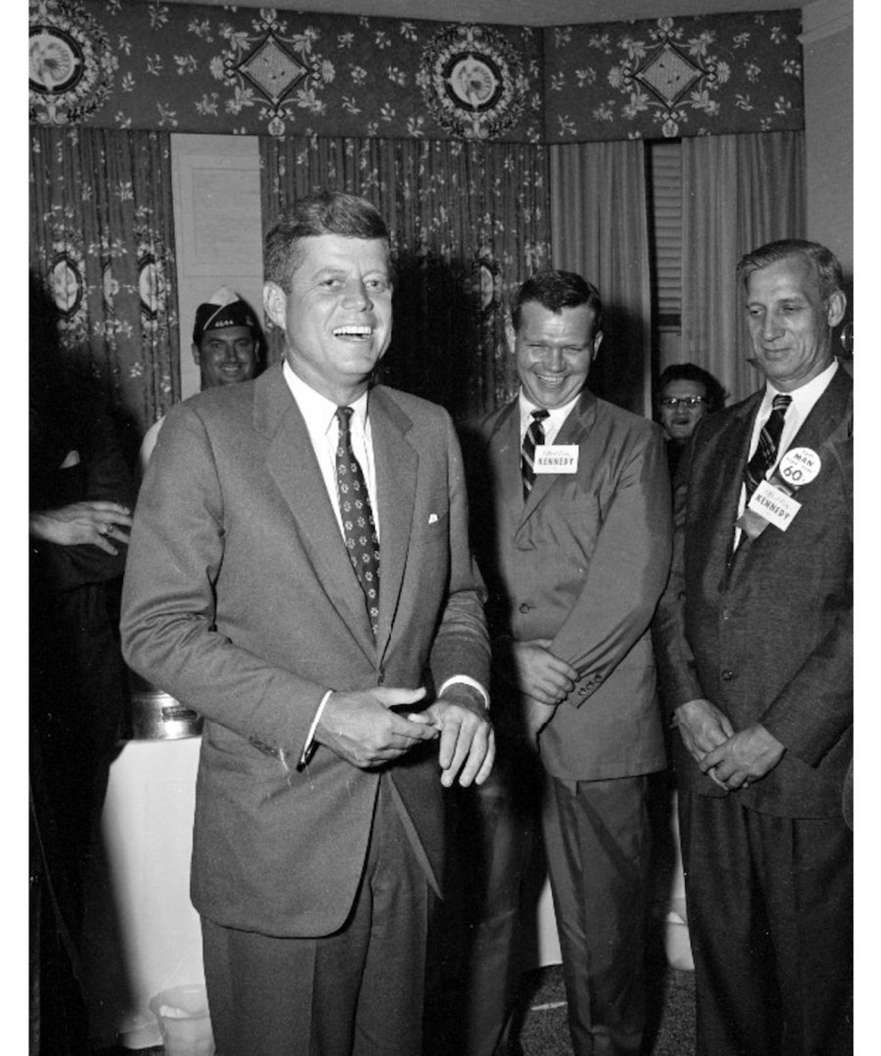 John F. Kennedy in Detroit.
Presidential candidate John F. Kennedy (left) with campaign supporters in Detroit (Michigan lieutenant governor and gubernatorial candidate John B. Swainson is on his left).
All photos courtesy of Walter P. Reuther Library, Archives of Labor and Urban Affairs, Wayne State University