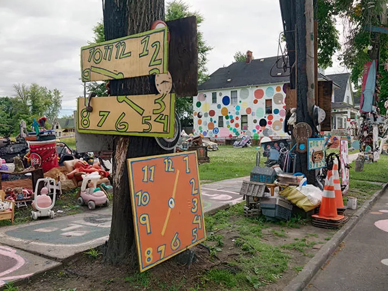  35. Stroll through Tyree Guyton&#146;s Heidelberg Project Trash or treasure, Tyree Guyton&#146;s Heidelberg Project has become part of Detroit&#146;s iconography. You can stroll through this outdoor art exhibit any time &#151; it&#146;s free and always open to the public. The Heidelberg Project is located at 3600 Heidelberg Detroit; 313-458-8414 Photo copyright Dave Jordano, courtesy The Cultural Landscape Foundation.