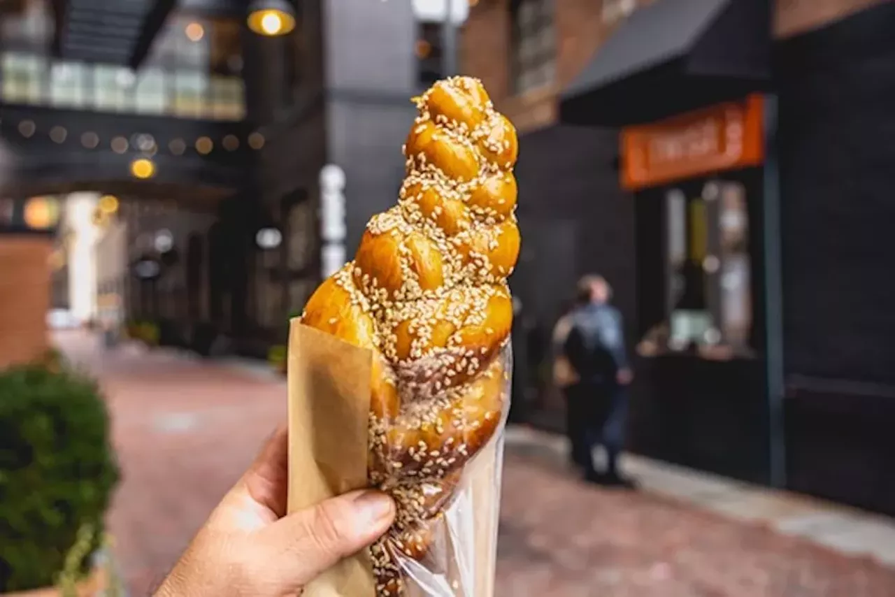 Twist Parker's Alley, behind the Shinola Hotel As of November, Twist is serving soft pretzels out of a walk-up window in Parker's Alley behind Detroit's Shinola Hotel. The spot is the latest from restaurateur Holly McClain of nearby Olin Bar & Kitchen. The menu features warm, soft pretzels with varieties like sea salt and cinnamon and sugar, and come with dipping sauces like grain mustard, beer cheese, sesame peanut, and veggie cream cheese. The spot is also selling cocktails-to-go, another pandemic innovation, that come in a pouch &agrave; la Capri Sun. Photo courtesy of Twist