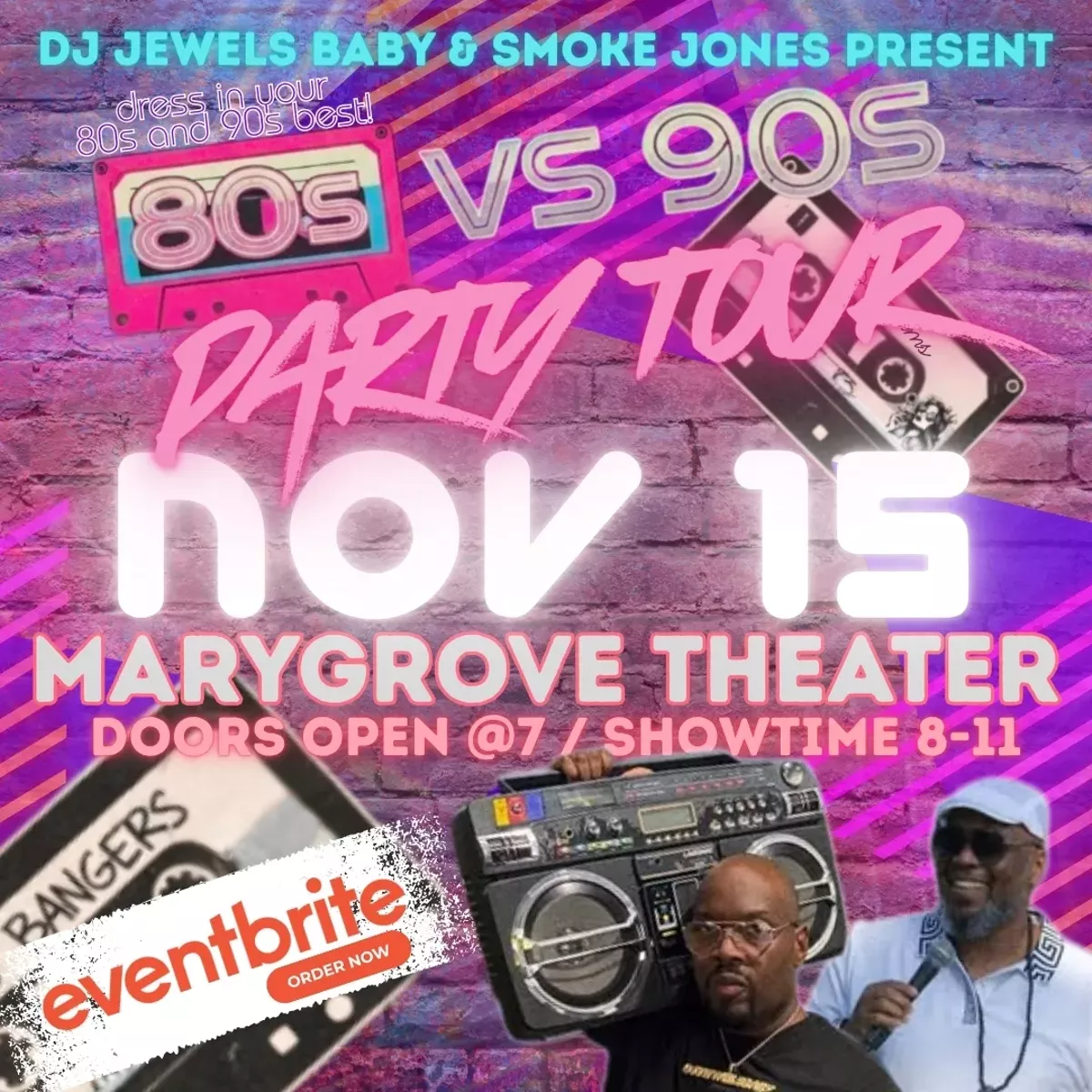 80s vs 90s Party Tour at Marygrove Theater
