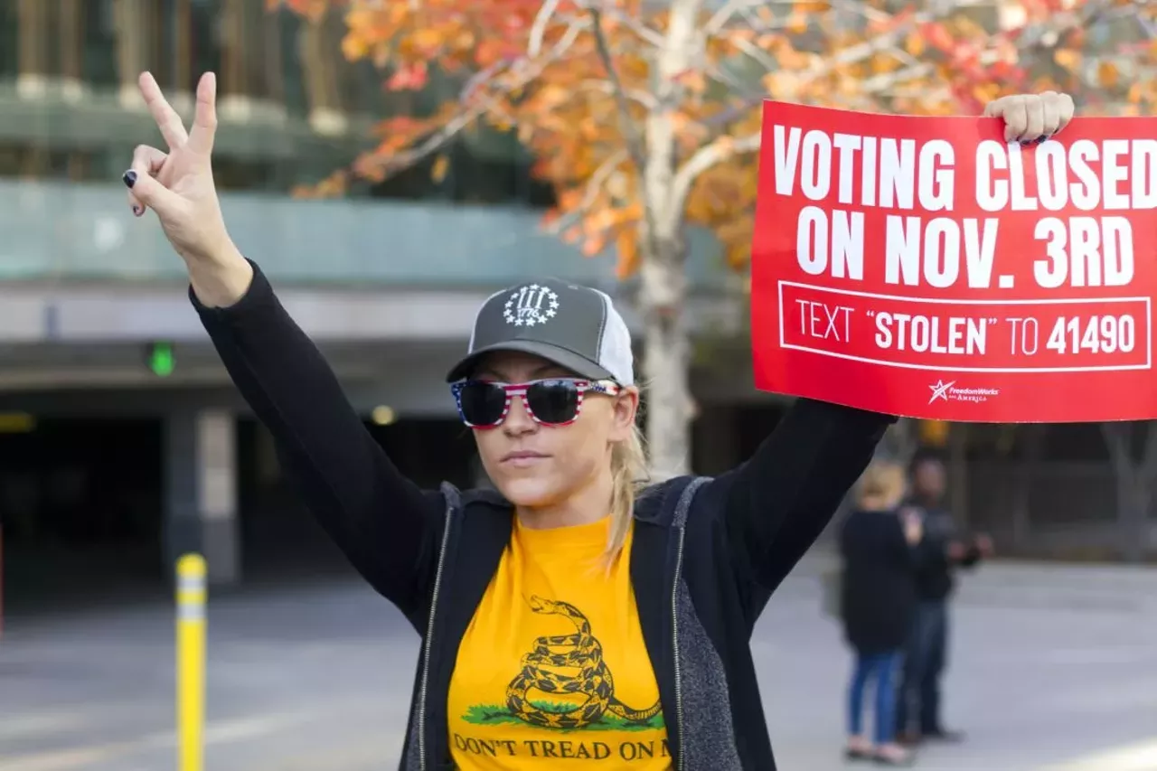 Image: A bunch of Trump supporters drove down to Detroit to lose their shit about the election