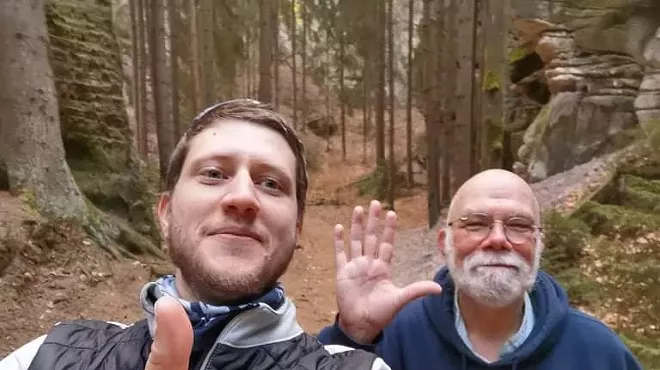 Florin Radoi and Rick Manore at Cesky Raj, a small mountain & canyon range north of Prague.
