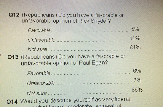 A Detroit Free Press reporter polled better than Rick Snyder among Arizona Republicans
