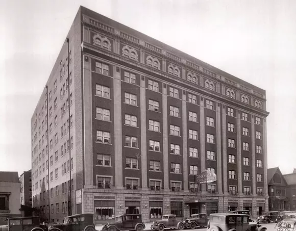 A historic photo of the historic Strathmore Hotel, which first opened in 1929. - Courtesy of Midtown Detroit Inc.