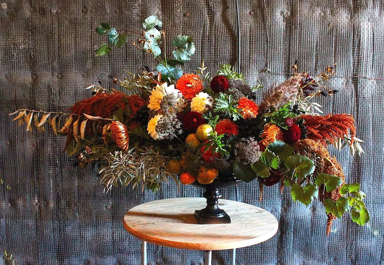 Working to achieve balance in expansive arrangements is an art form, made more challenging by use of materials with a short shelf life.