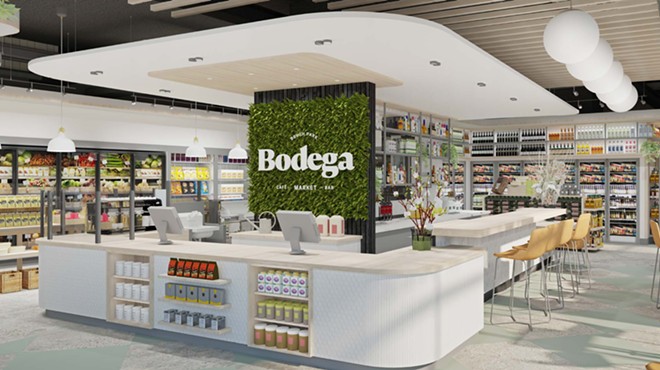 A rendering of Bodega looks more like an Apple Store than a New York-style corner store.