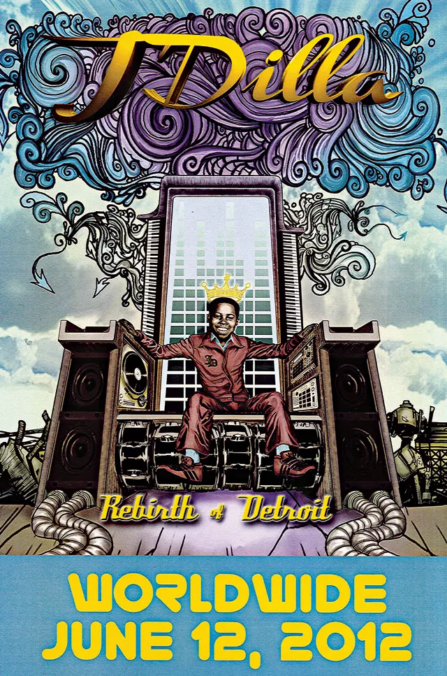 A poster proclaims the recent release of a disc based on Dilla’s tracks. It features Amp Fiddler, Esham, Guilty Simpson, Danny Brown, Allen Barnes and others