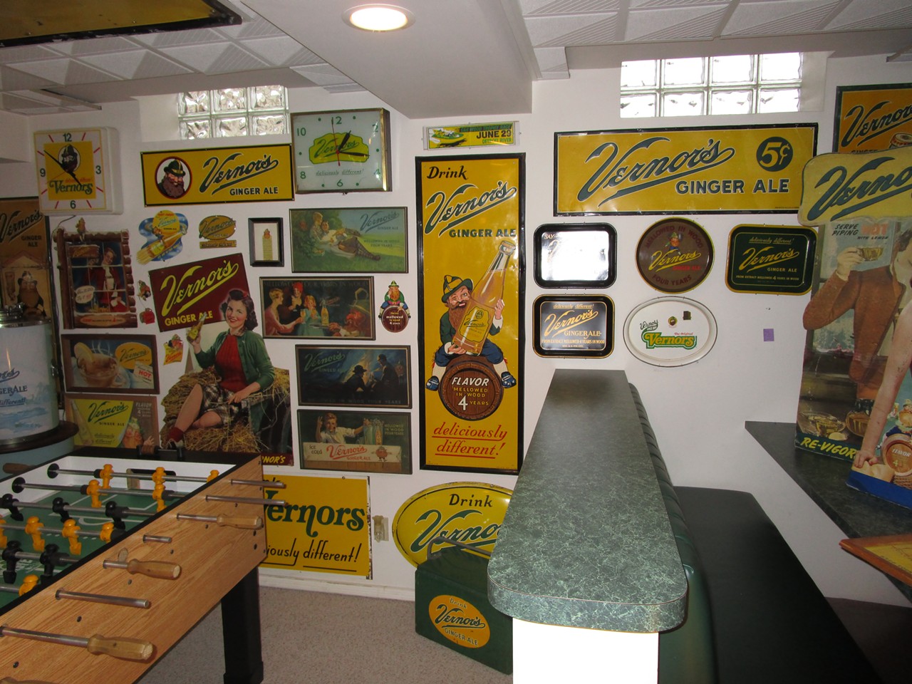 Wunderlich says of his massive collection, "This is a decent representation of the ages of Vernor's, but in no way represents everything that Vernor's ever produced, because they produce a lot of stuff. It&#146;s amazing how much they produced."
