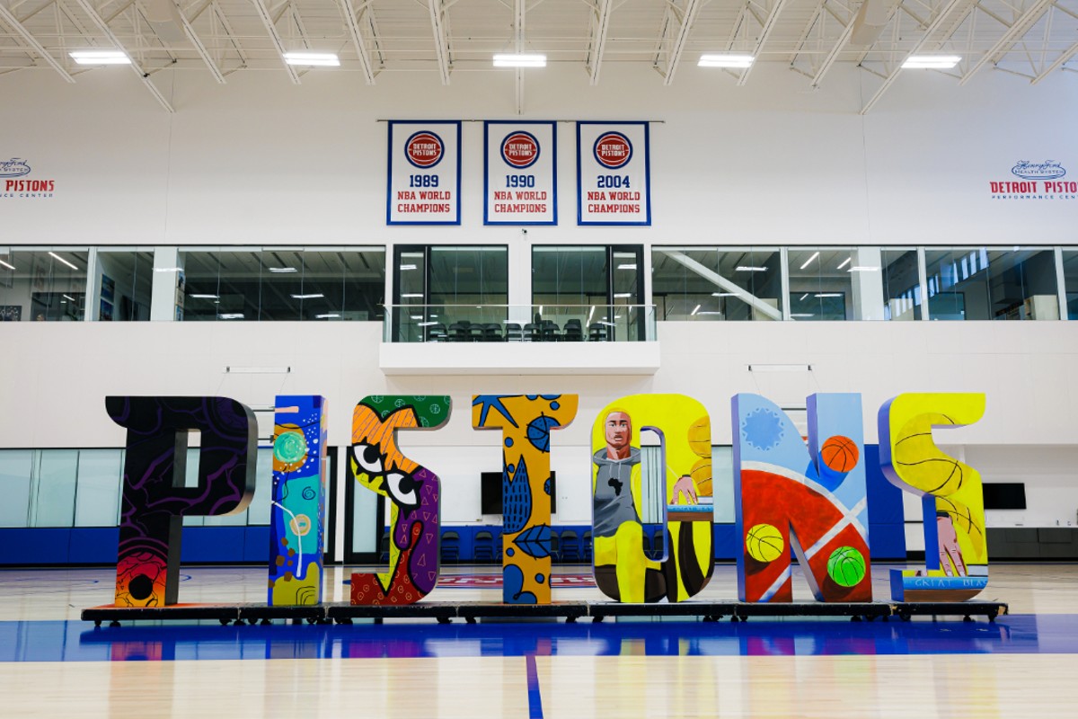 Some of Detroit's top visual artists designed a Pistons-themed art exhibit for Afro Nation Detroit.